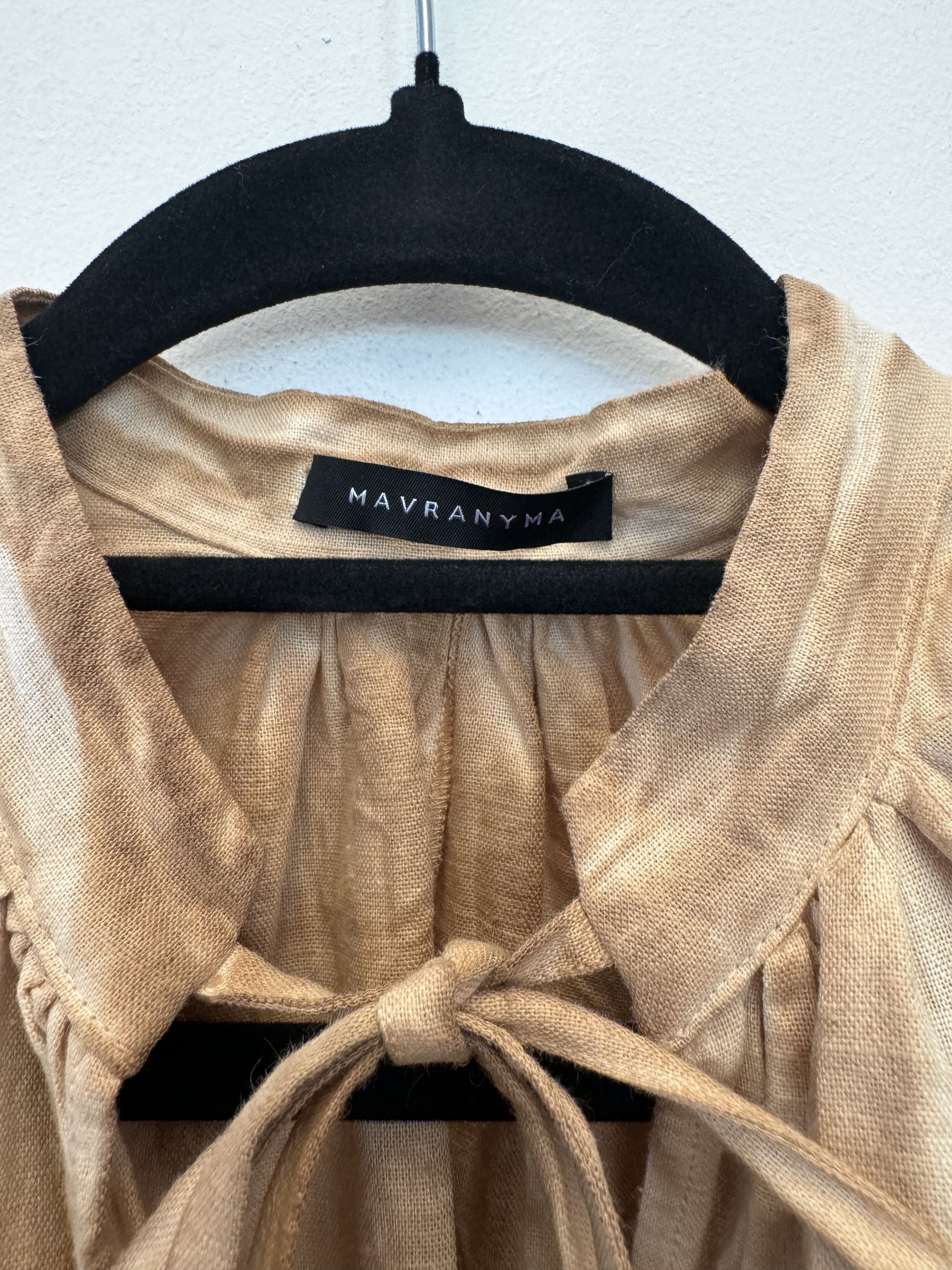 Mavranyma Loose linen dress dyed with coffee Size M / US 6-8 / IT 42-44 - 7 Thumbnail