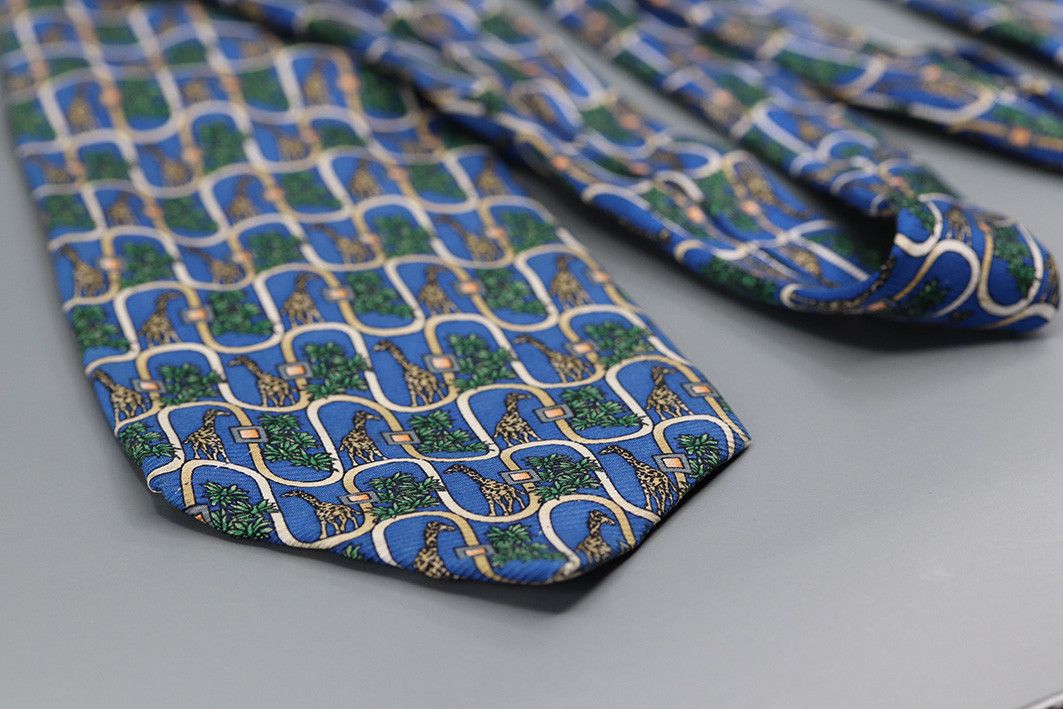 Other Giraffe Jungle Pattern Tie – 100% Silk, Made in Germany Size ONE SIZE - 8 Thumbnail