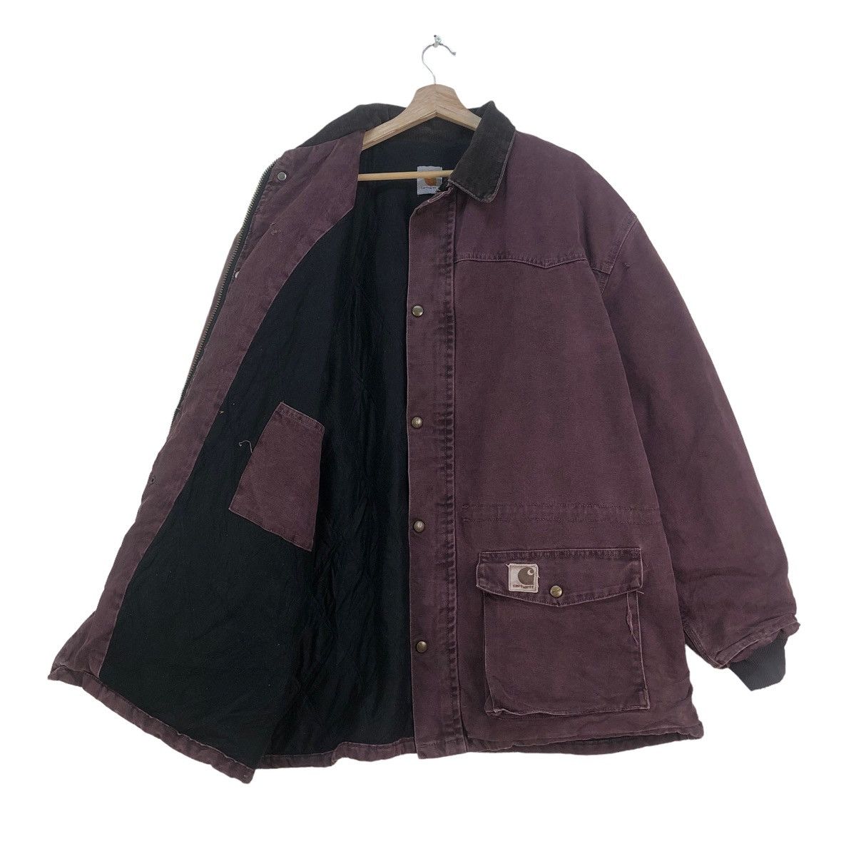 Carhartt 🔥Vintage Carhartt Dark Plum Oversized Jacket Size US XL / EU 56 / 4 - 2 Thumbnail