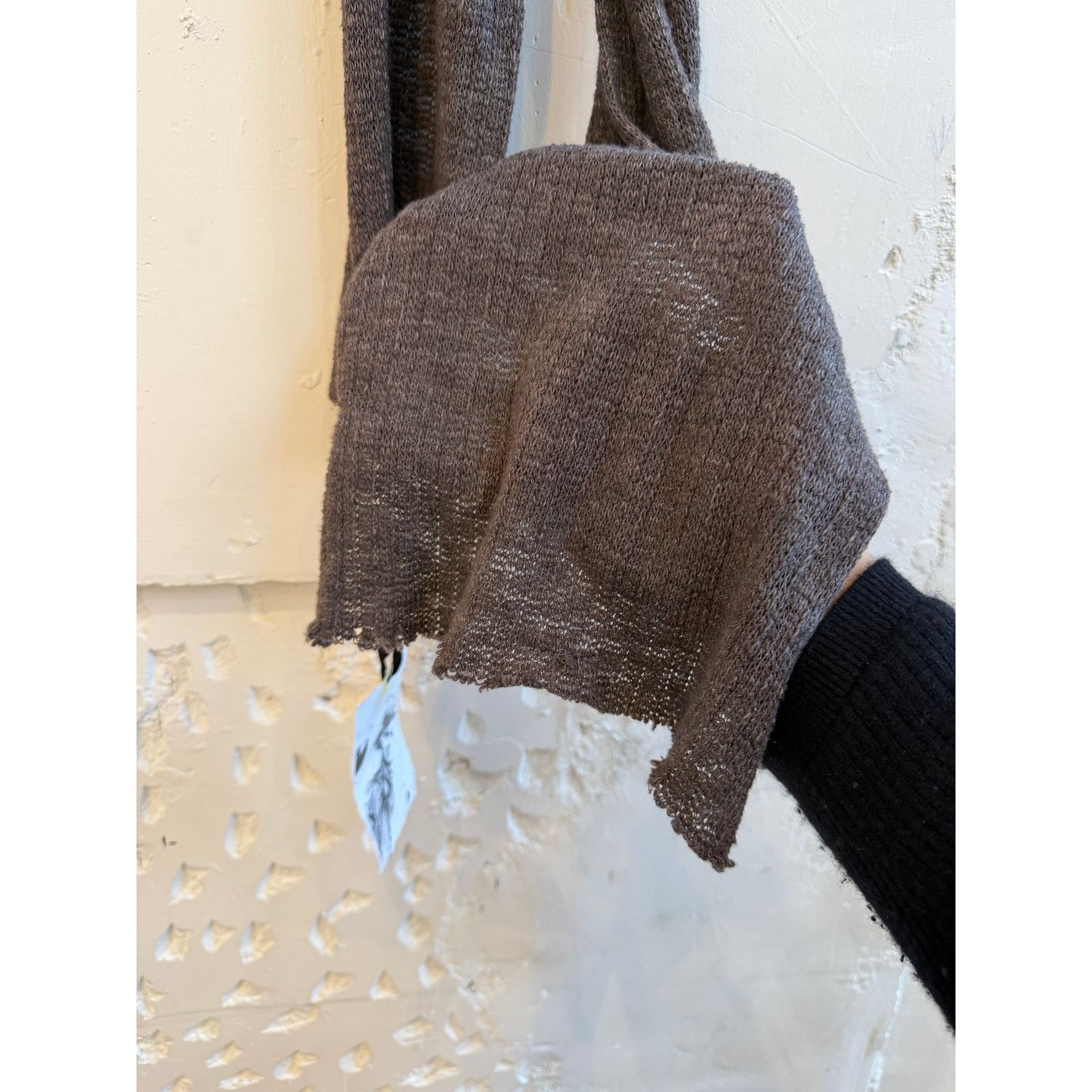 Greg Lauren Greg Lauren SAMPLE Grey/Brown Soft Knit Scarf Size ONE SIZE - 2 Thumbnail