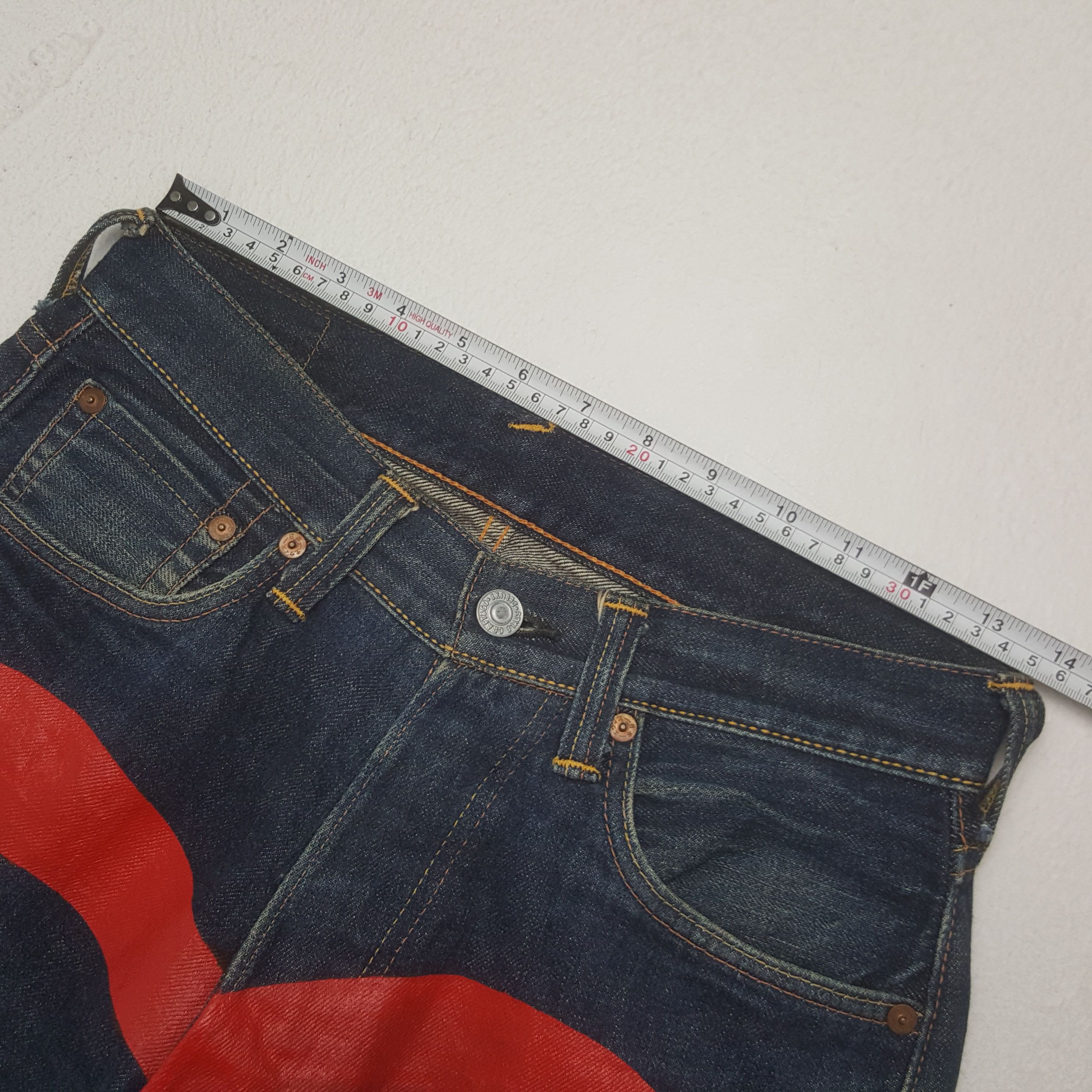 Evisu × Japanese Brand × Vintage Vintage Evisu Japanese Brand Daicock Custom Art Denim Jeans Size US 27 - 9 Thumbnail