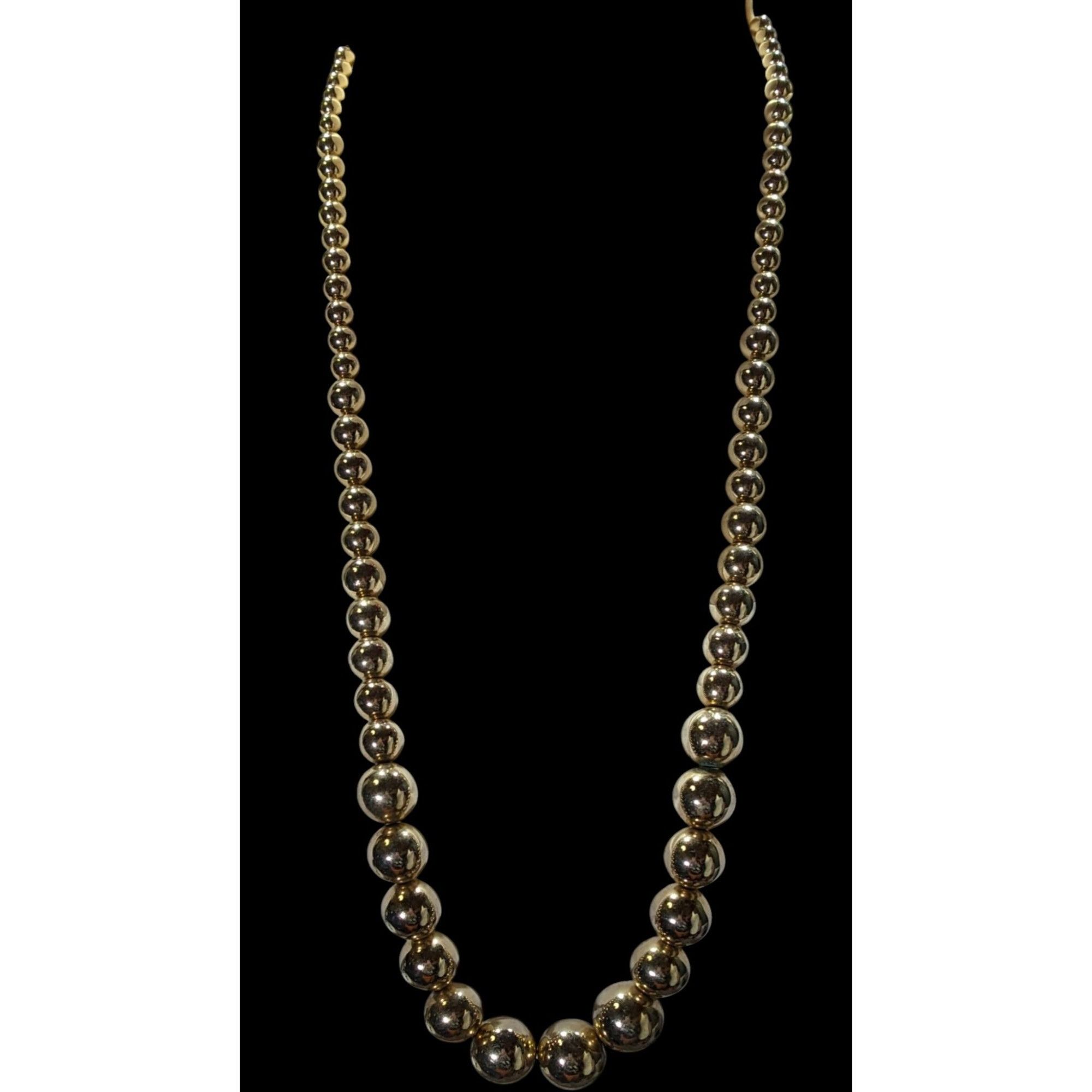 Other Vintage Glam Gold-Tone Graduated Bead Necklace On Gold Tone Size ONE SIZE - 5 Thumbnail