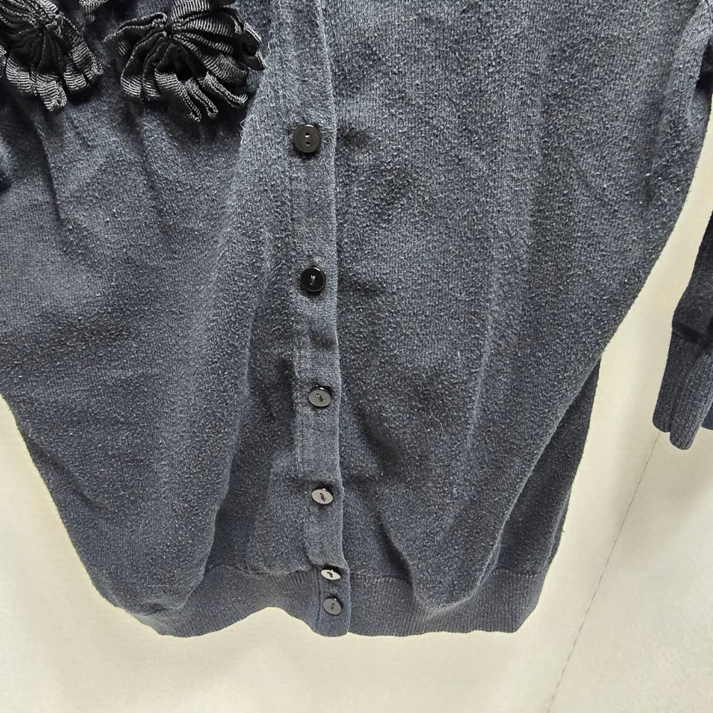 Merona Women's MERONA Black Cardigan with Floral Applique Size S Size S / US 4 / IT 40 - 3 Thumbnail