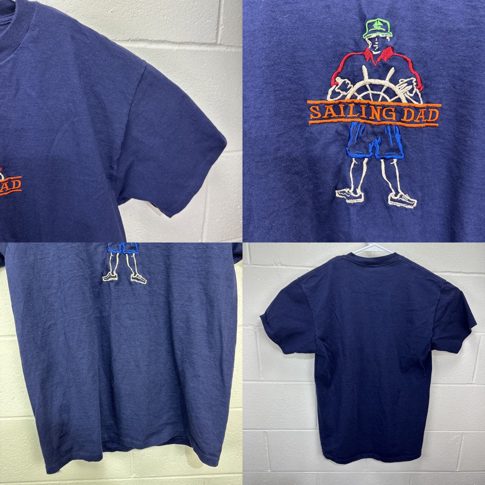 Delta VINTAGE 90s Delta Murina Sailing T Shirt Adult Extra Large Blue Embroidered Mens Size US L / EU 52-54 / 3 - 8 Thumbnail