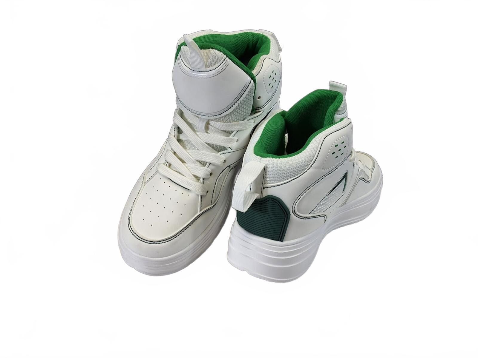 Genetic Manipulation Shinichiro Kuriya Stylish White & Green High-Top Sneakers - EU Size 39 Size ONE SIZE - 2 Thumbnail