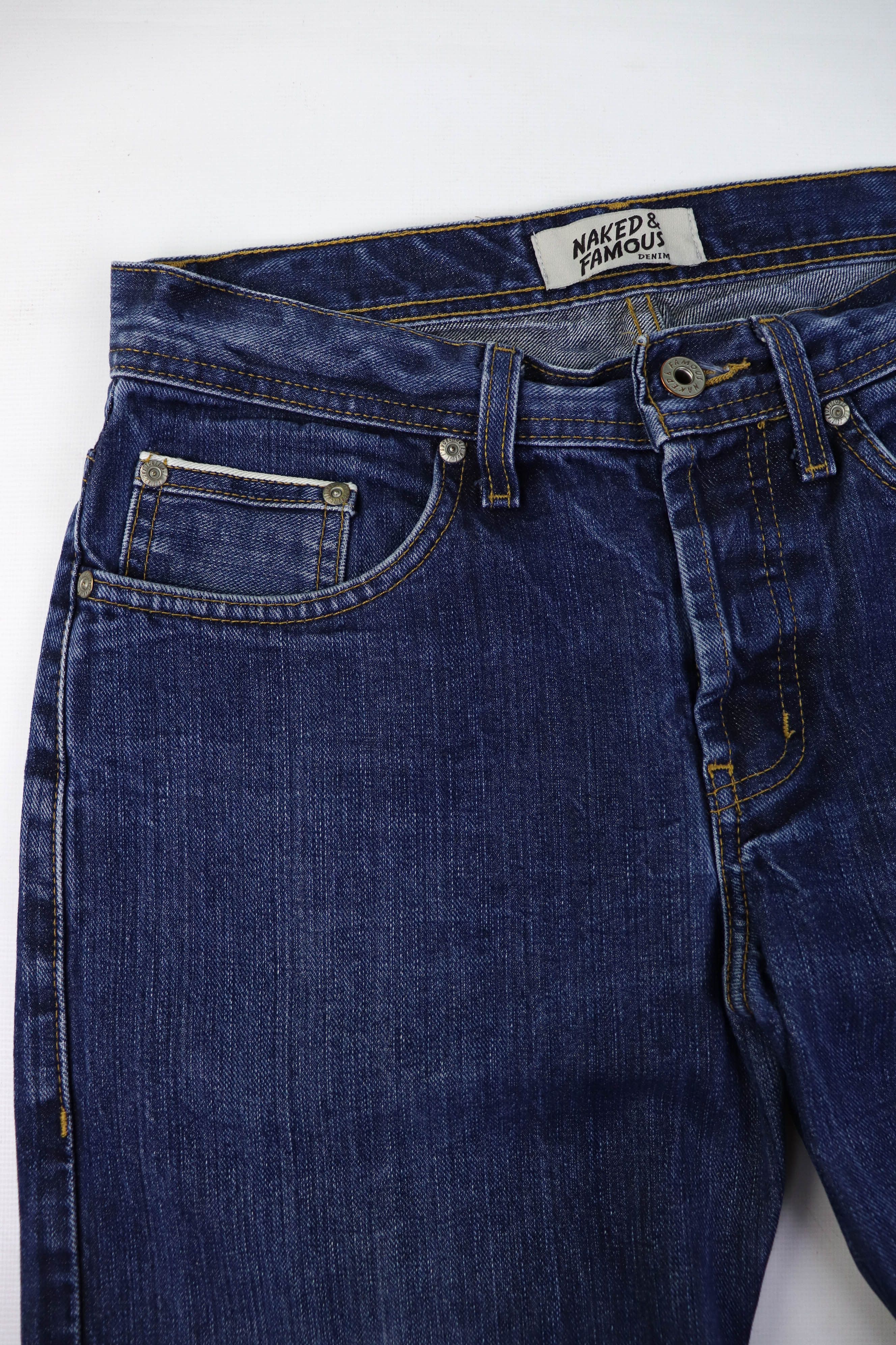 Naked & Famous Naked & Famous Left Hand Twill Selvedge Indigo Denim Jeans Size US 30 / EU 46 - 8 Thumbnail