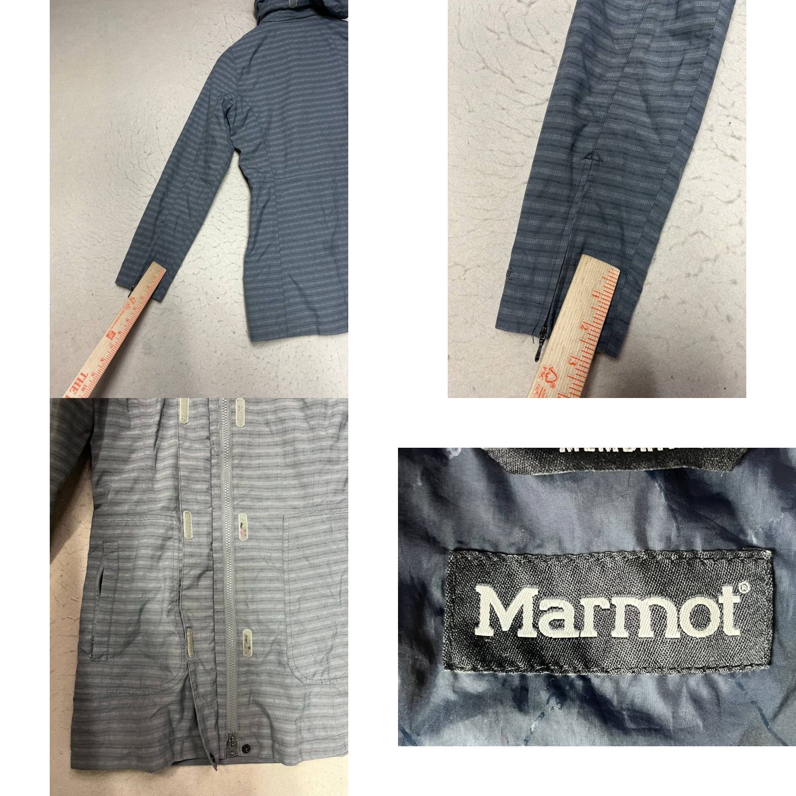 Marmot Marmot Jacket Shirt Women's Small Gray Waterproof Striped Zip Coat Full Zip Raincoat Spring Casual Travel Size S / US 4 / IT 40 - 8 Thumbnail