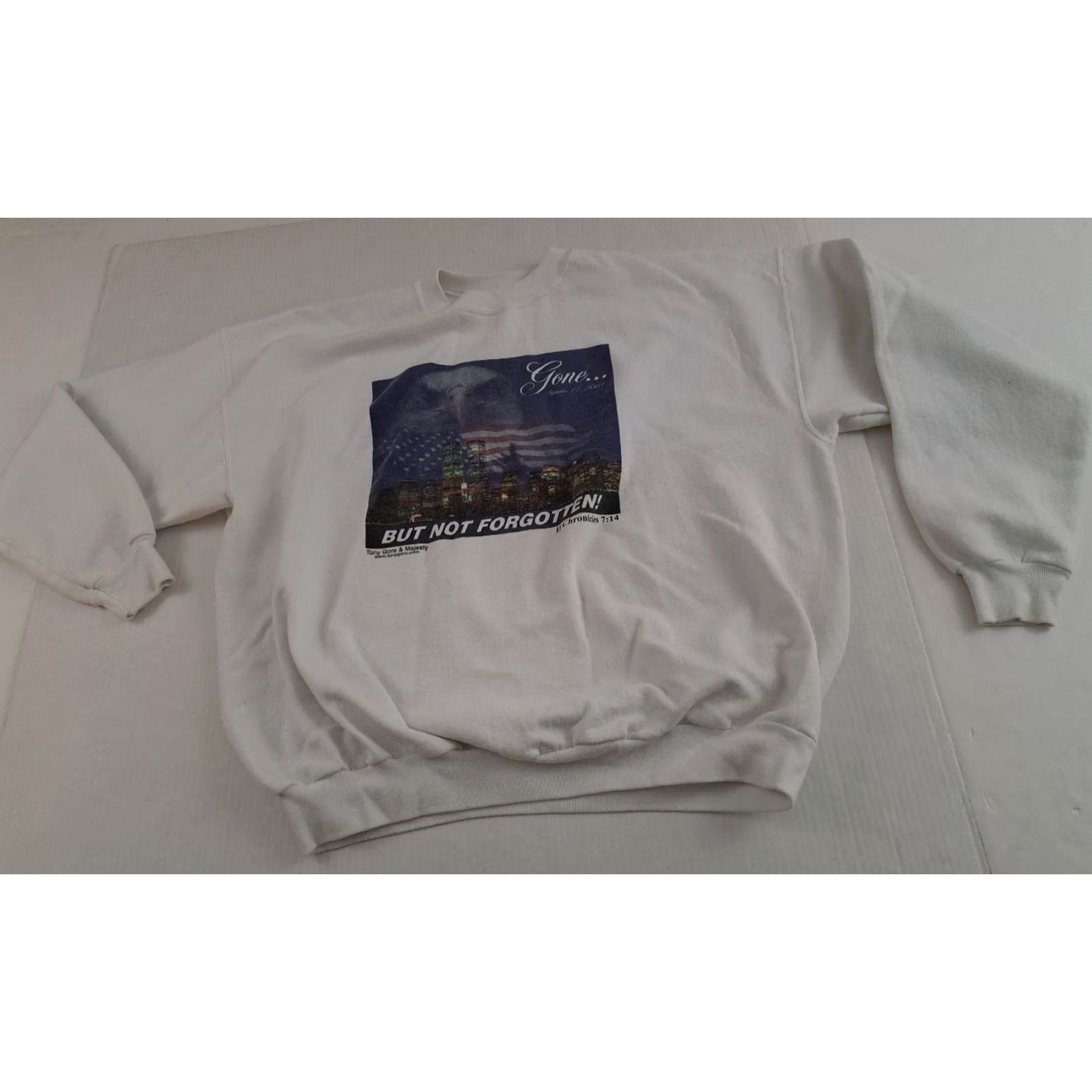 Hanes VINTAGE Hanes Printpro Sweatshirt City Photo Print Crew Neck Long Sleeve 2XL White Unisex Adults Canvas Cotton Graphic Print Size US XXL / EU 58 / 5 - 4 Thumbnail