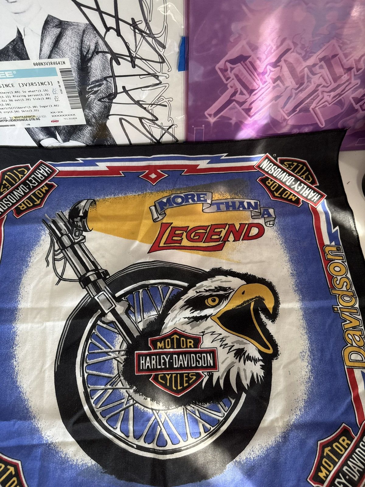 Harley Davidson Vintage Harley Davidson Eagle Wheel Bandana Size ONE SIZE - 9 Thumbnail
