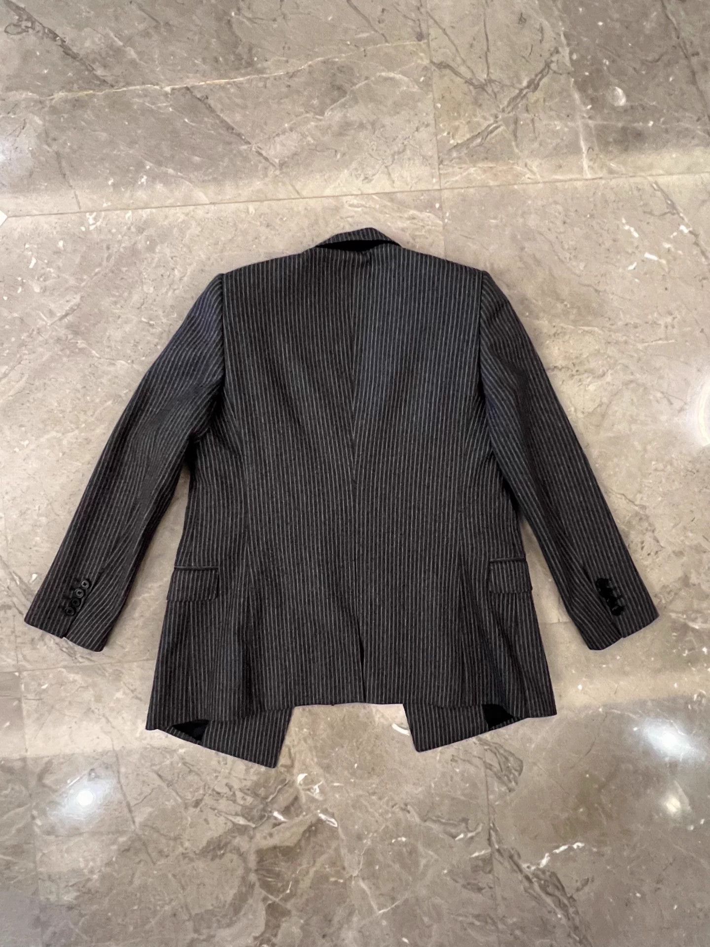 Celine Celine Hedi Slimane 22SS Gray Stripe Wool Blazer Size 36 Size XS / US 0-2 / IT 36-38 - 3 Thumbnail