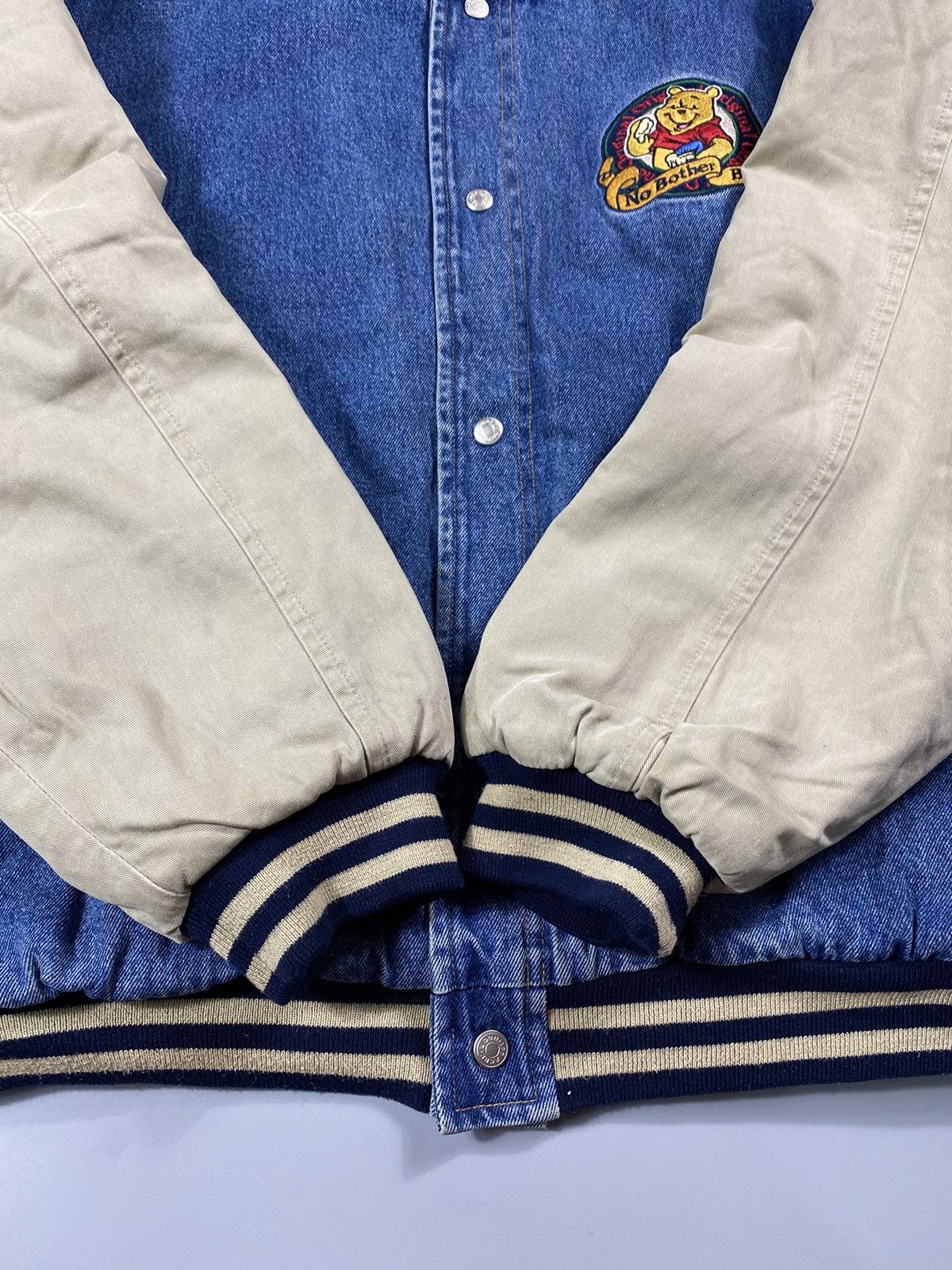 Vintage 90s Winnie the Pooh- Xxxtentacion Denim Varsity Jacket Size US XL / EU 56 / 4 - 12 Thumbnail