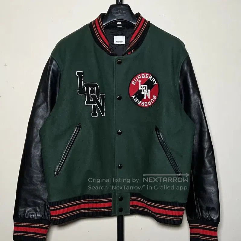 Burberry Burberry Green Cotton Men's Varsity Jacket. Size US XXL / EU 58 / 5 - 1 Thumbnail