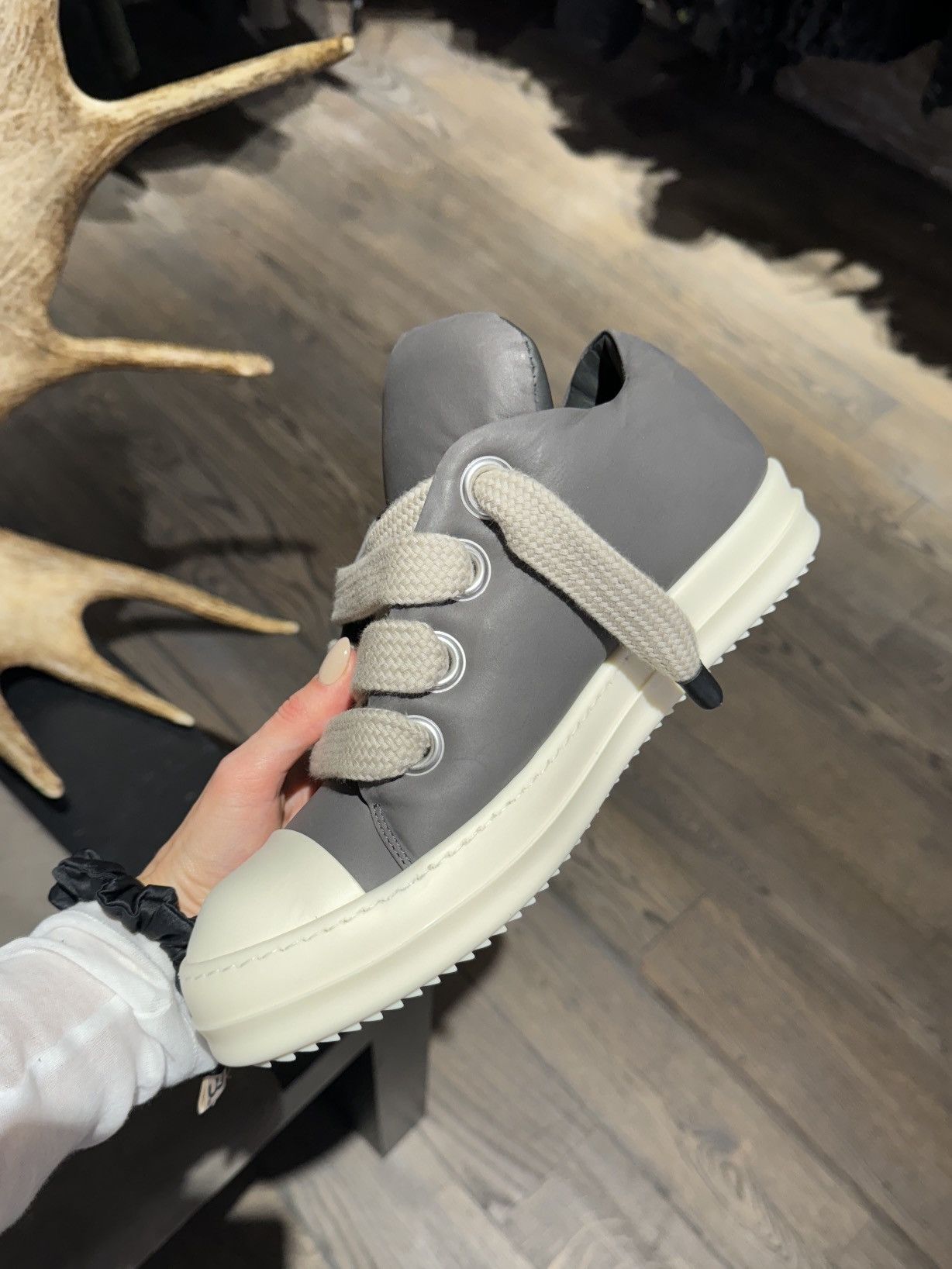 Last Size Rick Owens Jumbo Lace Padded Low Sneakers - Footwear