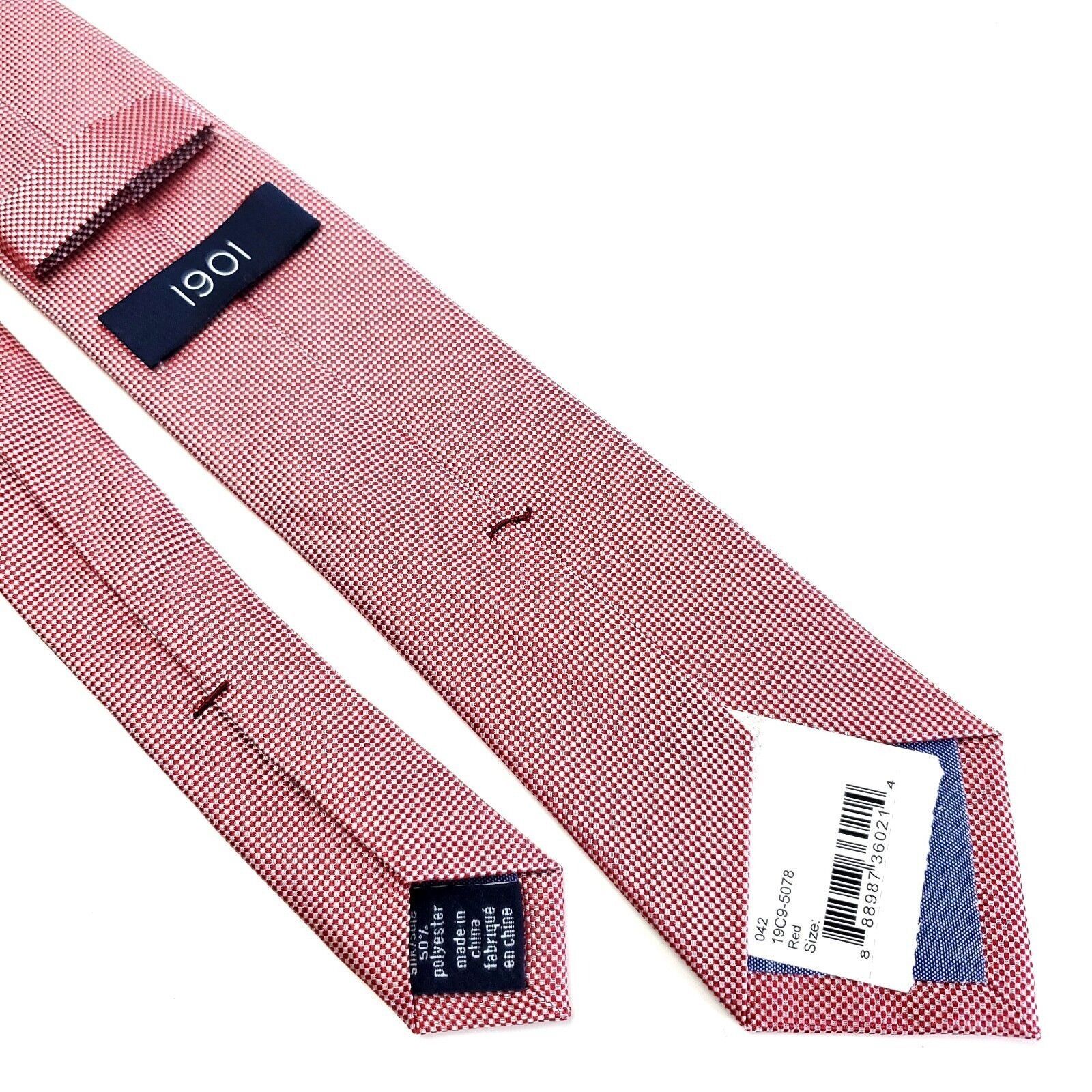 Nordstrom NEW 1901 Nordstrom Red Woven Check Skinny Silk Tie Size ONE SIZE - 7 Thumbnail