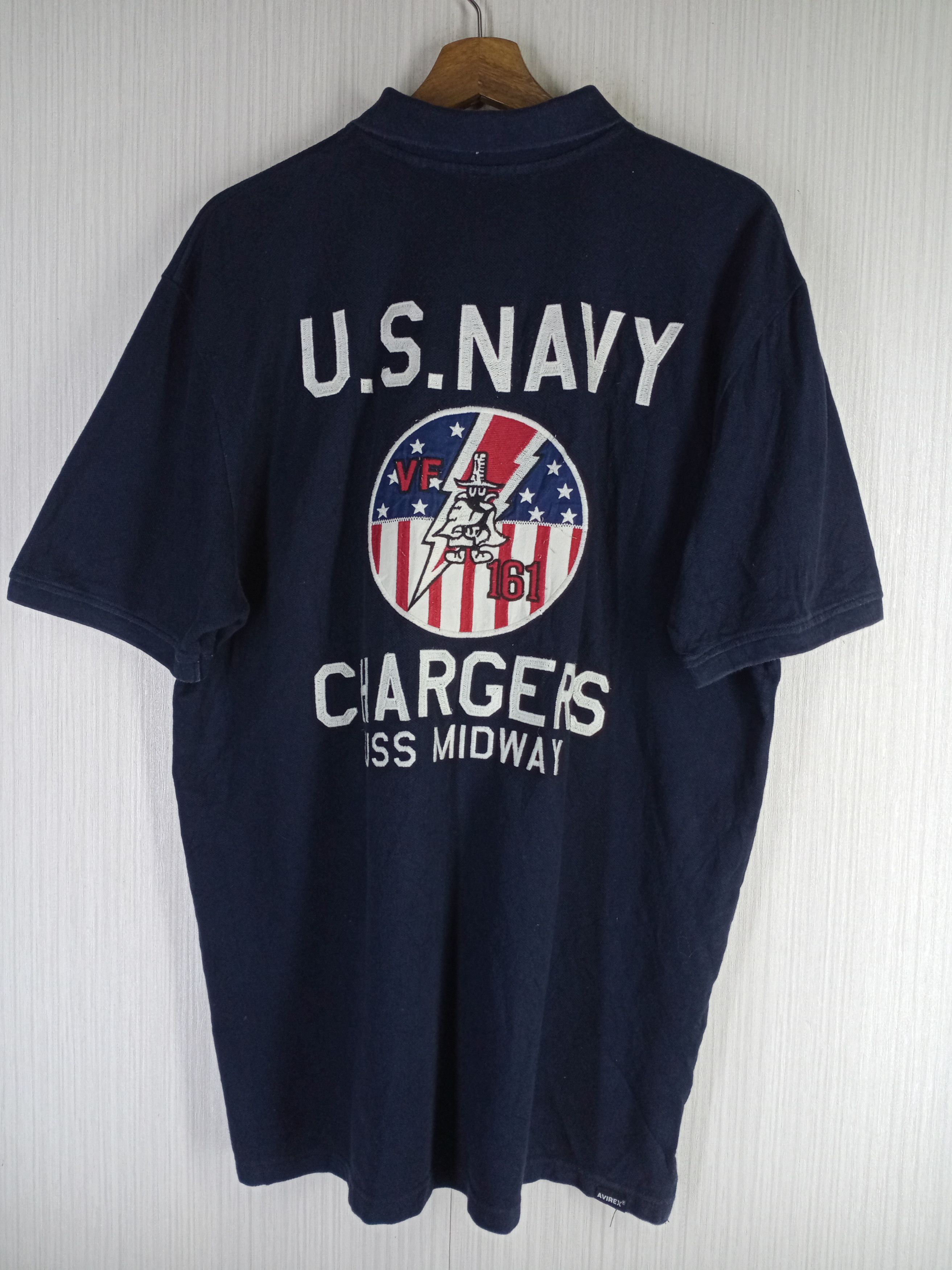 Avirex Rare Vintage Avirex U.S.Navy Chargers Us Midway Polo shirt Size US XL / EU 56 / 4 - 1 Thumbnail