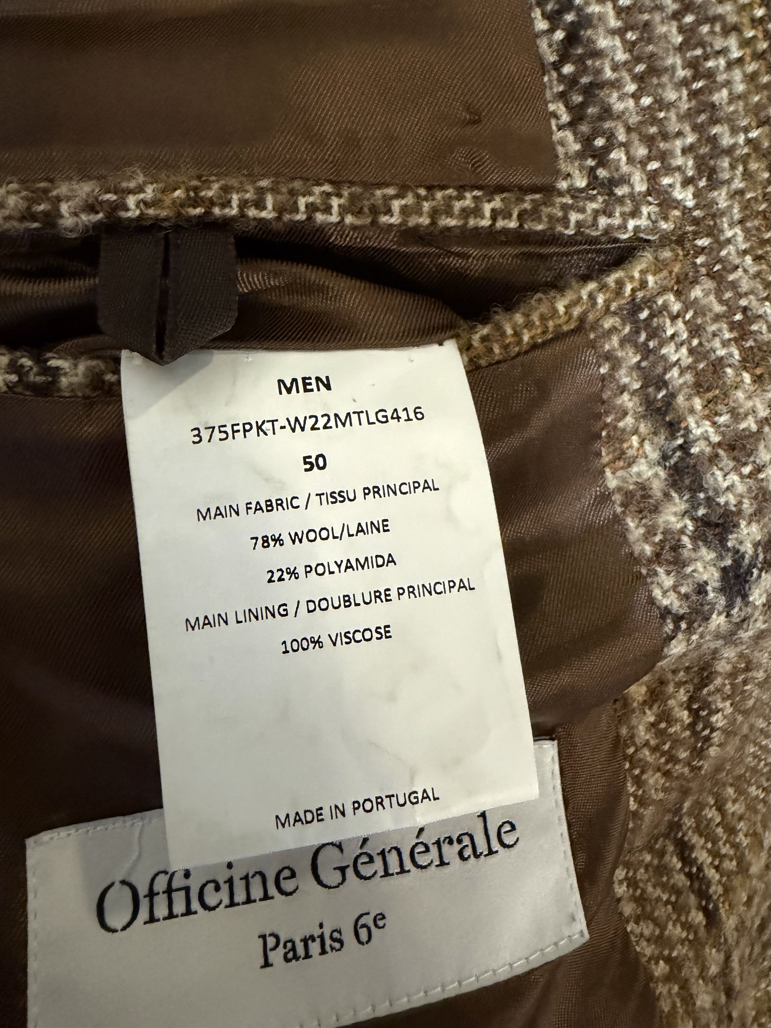 Officine Generale Officine Generale Brown/Beige Plaid 375 Jacket Size 40R - 6 Thumbnail