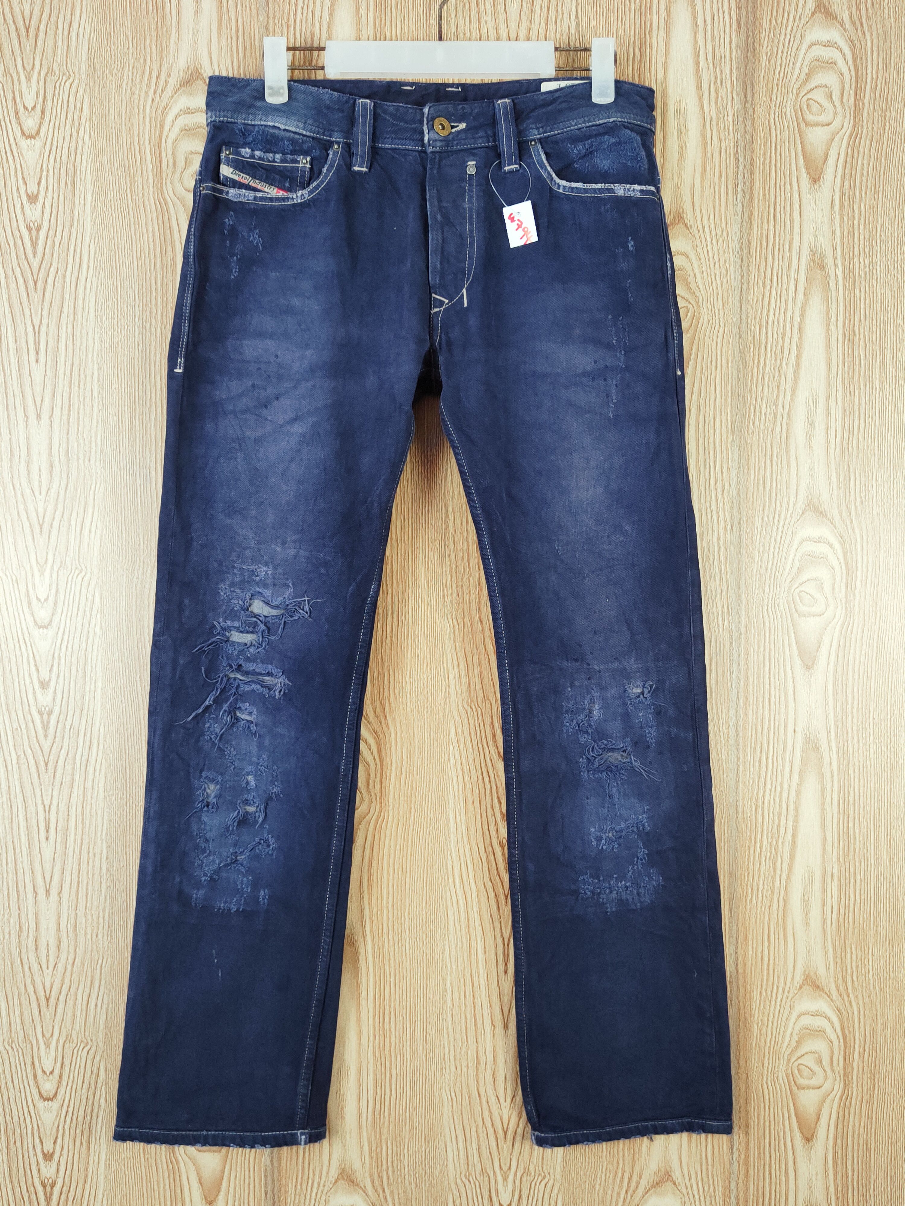 Diesel Diesel Safado Dark Blue Distressed Ripped denim Jeans #W794 Size US 29 - 1 Thumbnail
