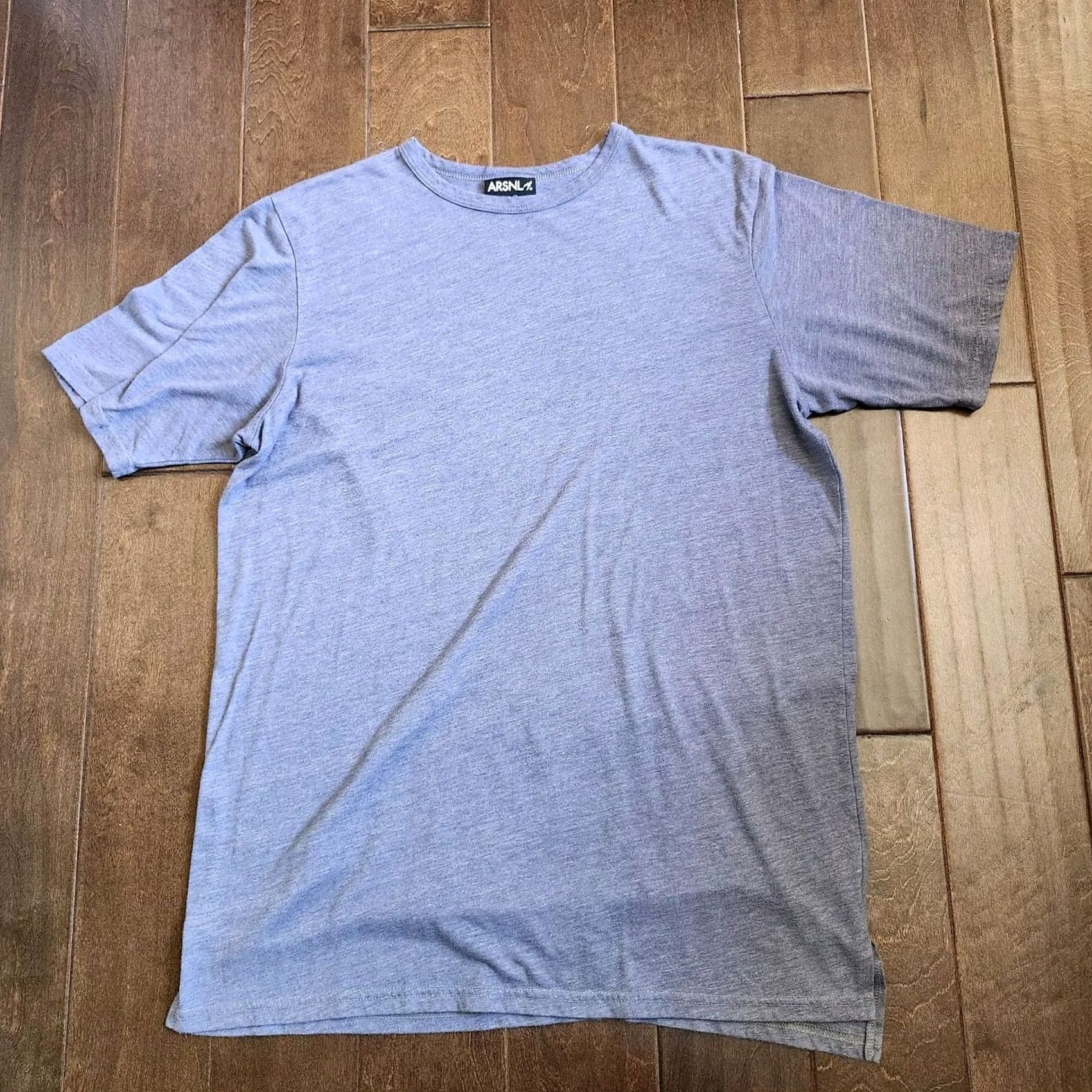 Vintage ARSNL Men Blue Heathered Short Sleeve Shirt XL Crew Neck Solid T-Shirt Summer Spring Fall Mens XL Blue Size US XL / EU 56 / 4 - 2 Thumbnail