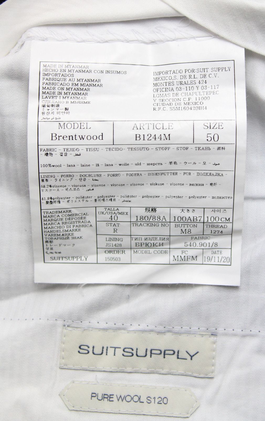 Suitsupply SUITSUPPLY La Spalla Ferrara Brentwood Suit Mens UK 40 Wool Size 40R - 14 Thumbnail