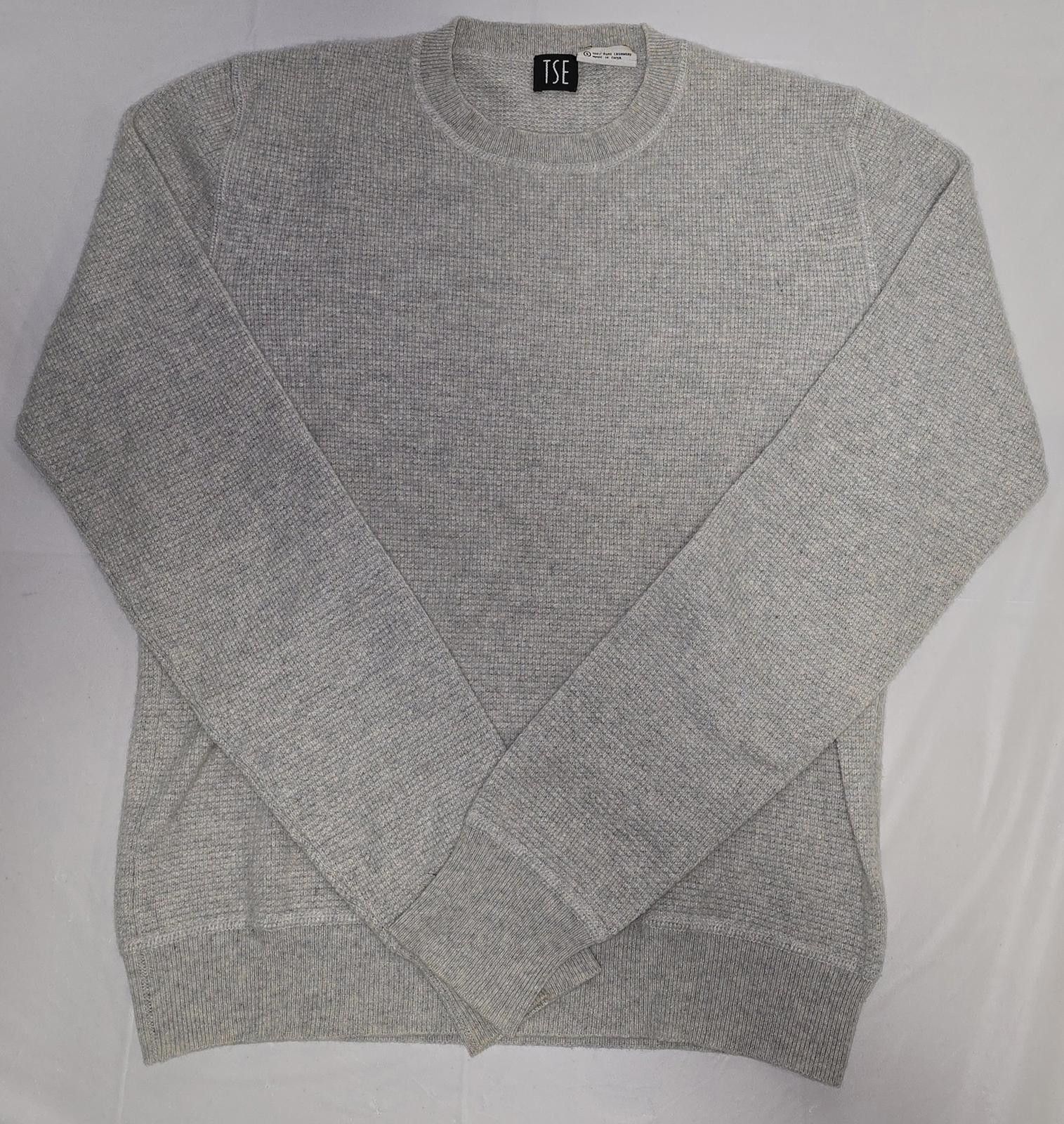 Tse TSE 100% Cashmere Sweater - Light Gray Waffle Knit - Size S Size S / US 4 / IT 40 - 1 Thumbnail