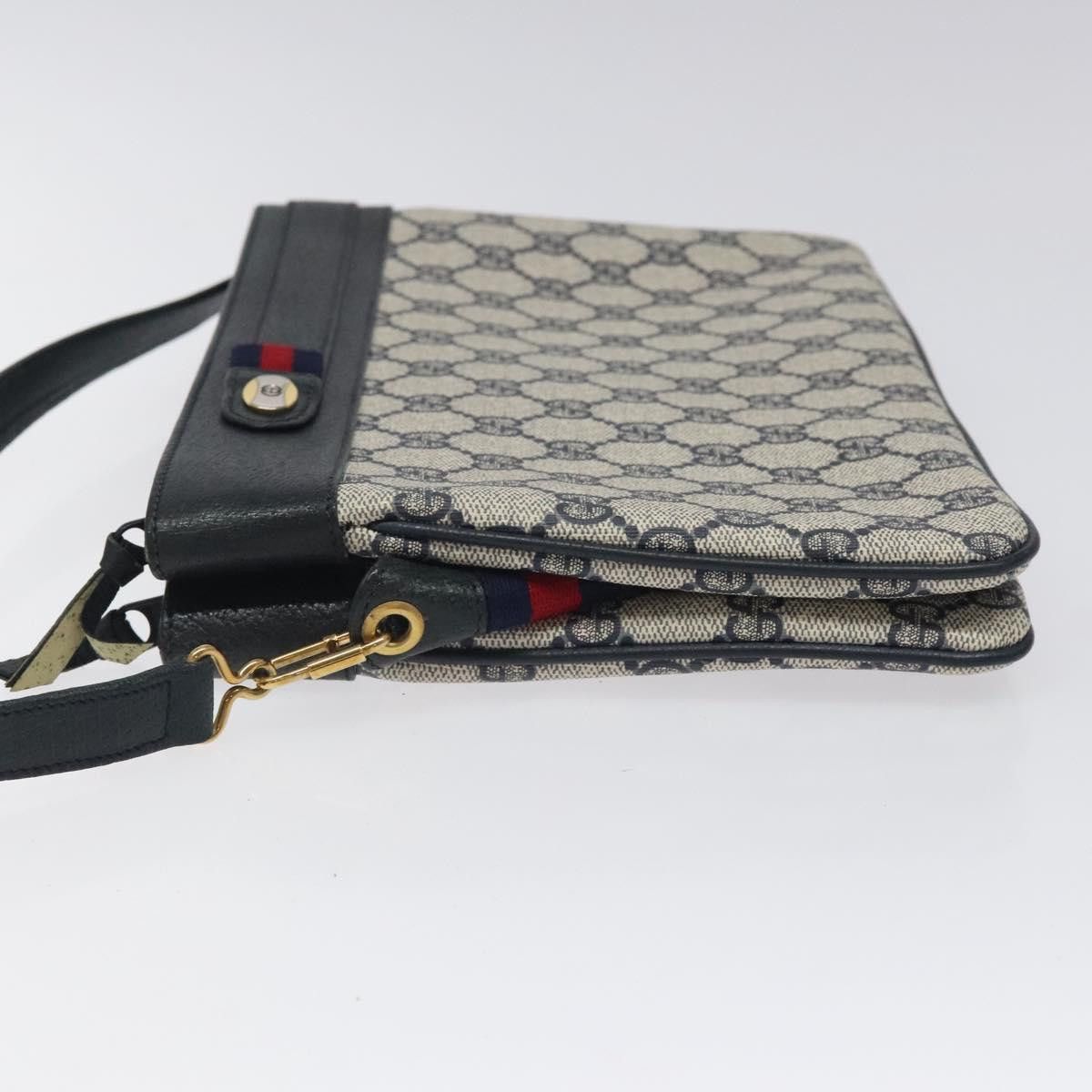 Gucci GUCCI GG Supreme Sherry Line Shoulder Bag Pvc Navy Gold 96 Size ONE SIZE - 5 Thumbnail