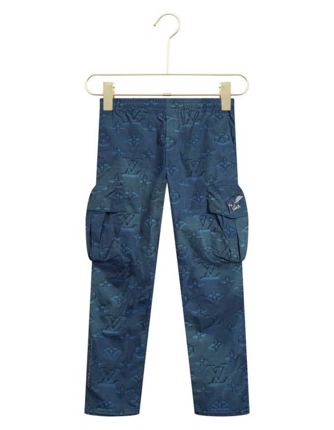 image of Louis Vuitton 2054 Weather Reactive Monogram Pocket Cargo in Light Blue, Men's (Size 32)
