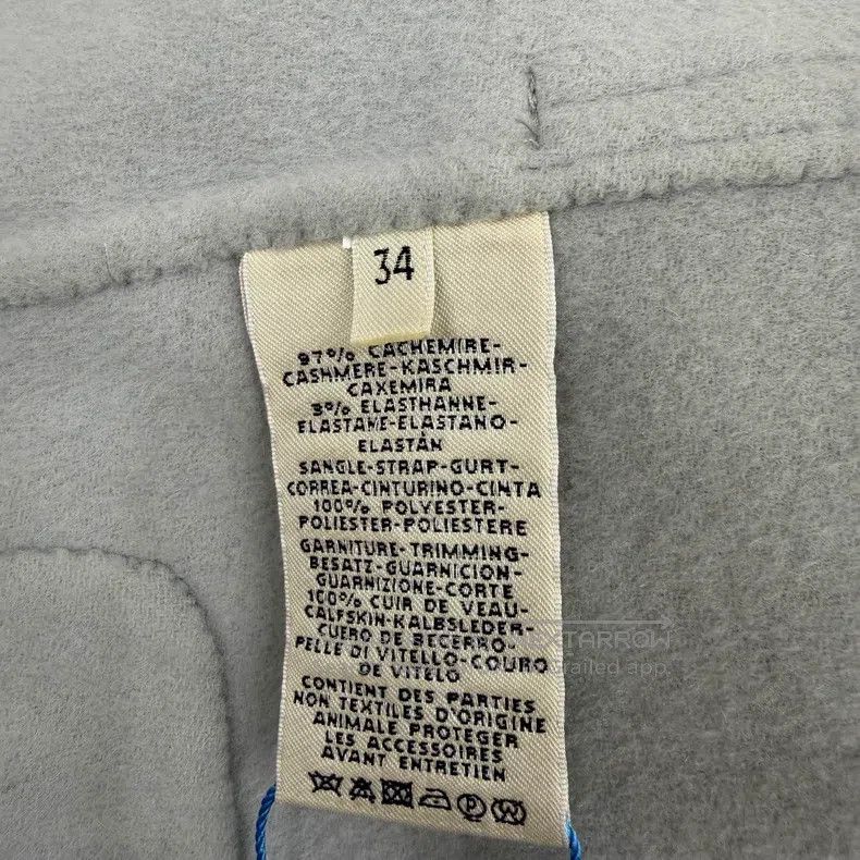 Hermes Hermes Smog blue detachable shawl mid-short coat Size XXS / US 00 / IT 34 - 4 Thumbnail
