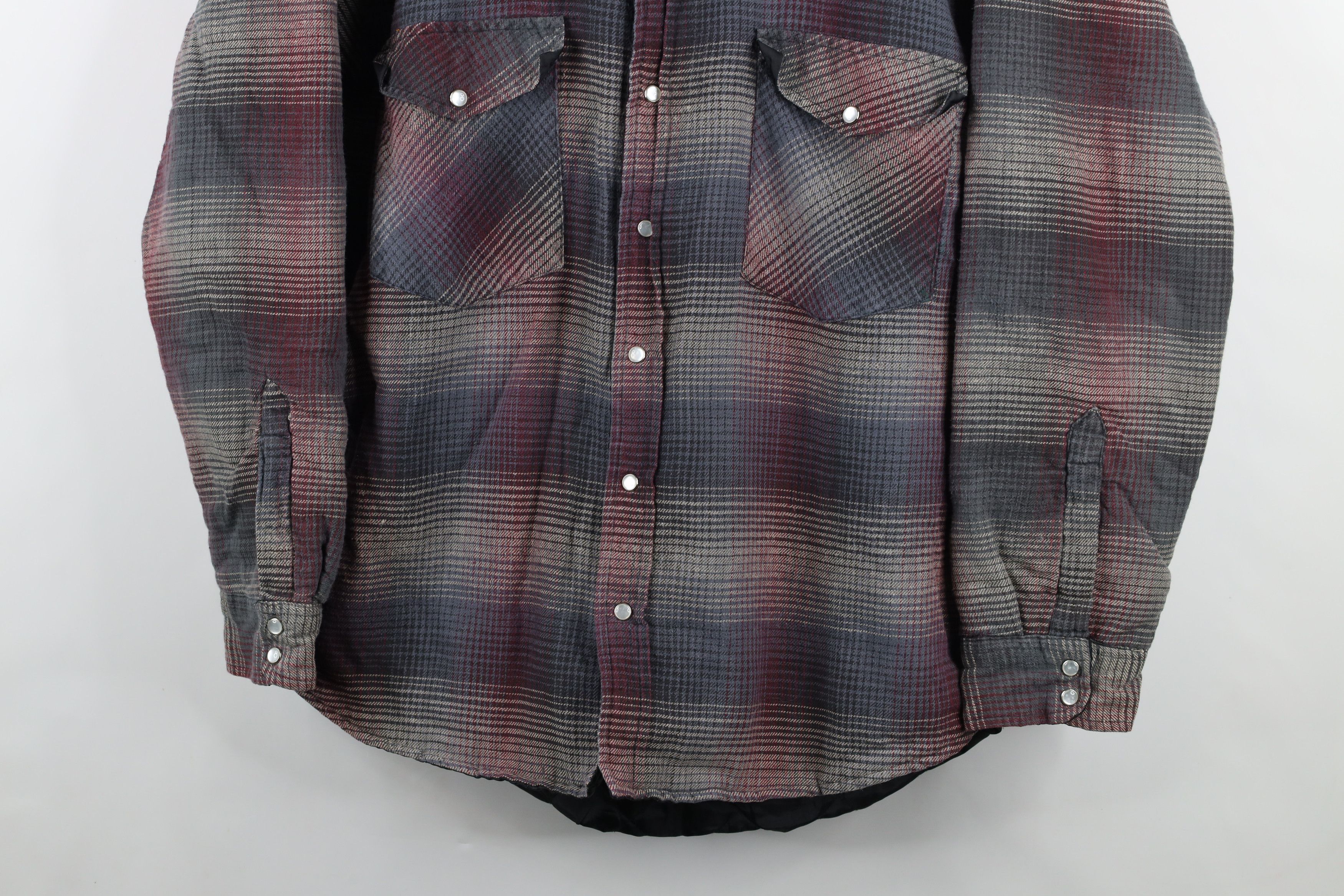 FiveBrother × Vintage Vintage 90s Five Brother Quilted Flannel Shirt Jacket Jac Size US L / EU 52-54 / 3 - 3 Thumbnail