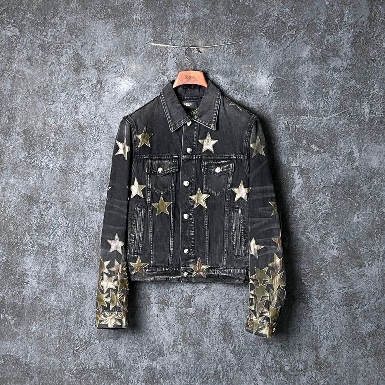 Amiri AMIRI Star Print Denim Jacket-2506 Size US S / EU 44-46 / 1 - 1 Thumbnail