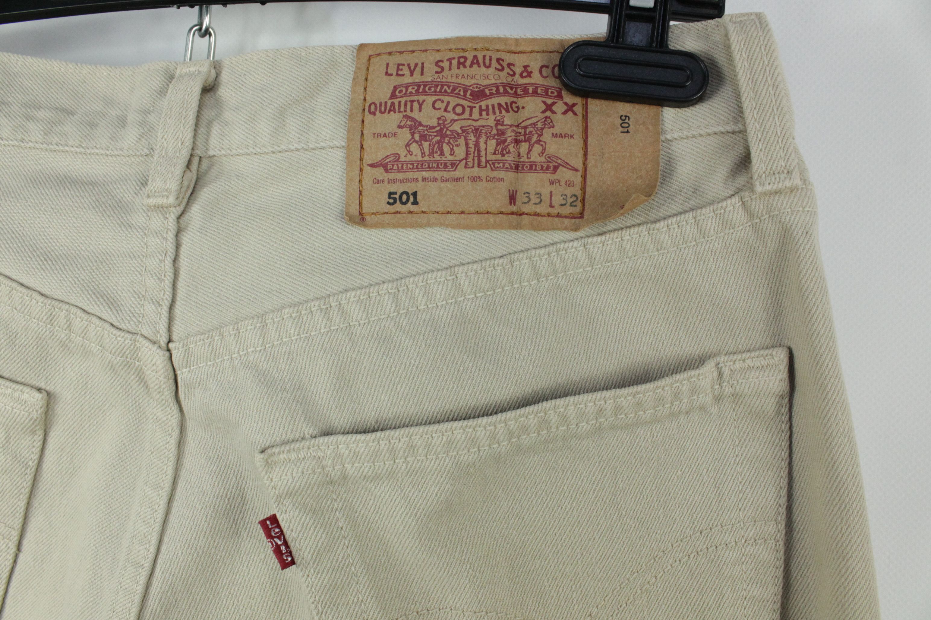 Levi's Vintage Levi's 501 Beige Denim Made In USA Men's Jeans Size US 33 - 8 Thumbnail