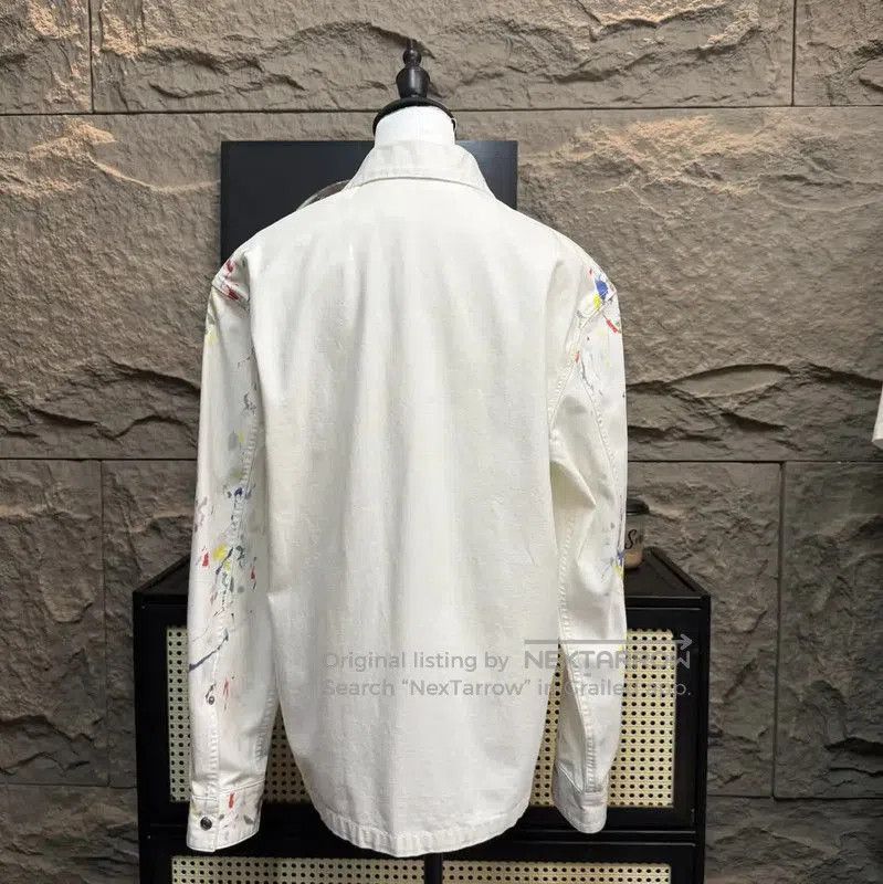 Dior Dior White Denim Women's Jacket with Paint Splatter . Size M / US 6-8 / IT 42-44 - 2 Thumbnail