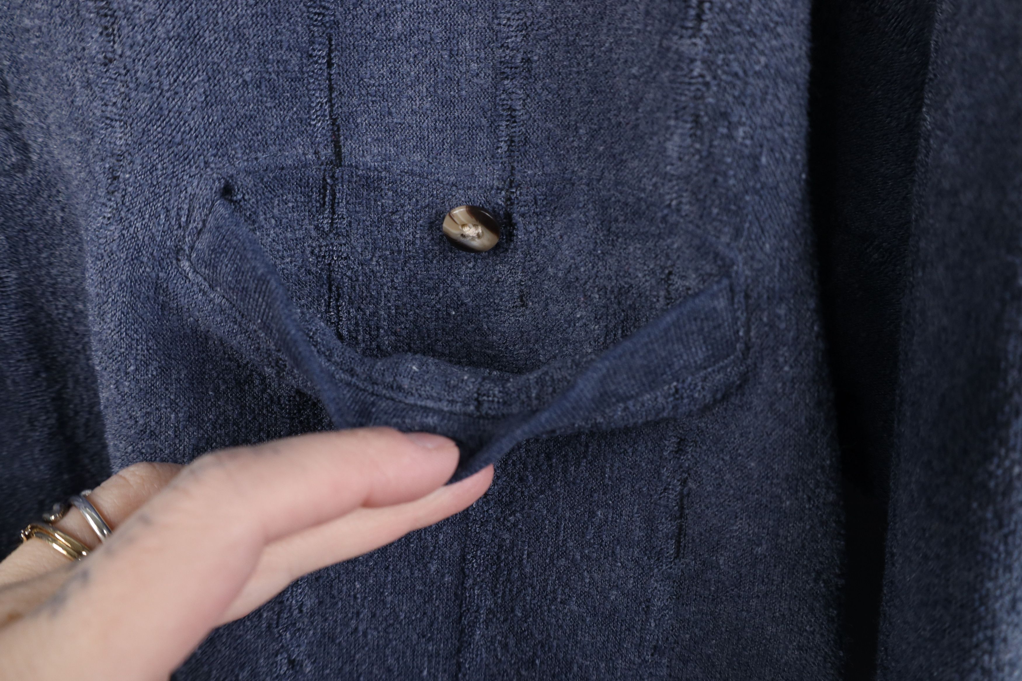 Vintage Vintage 90s Streetwear Fleece Collared Sweatshirt Blue Size US L / EU 52-54 / 3 - 5 Thumbnail