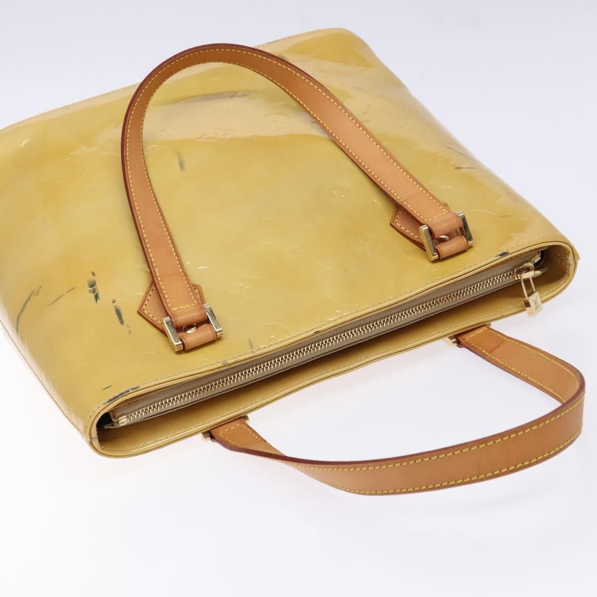 Louis Vuitton LOUIS VUITTON Monogram Vernis Houston Hand Bag Beige M91004 Size ONE SIZE - 6 Thumbnail