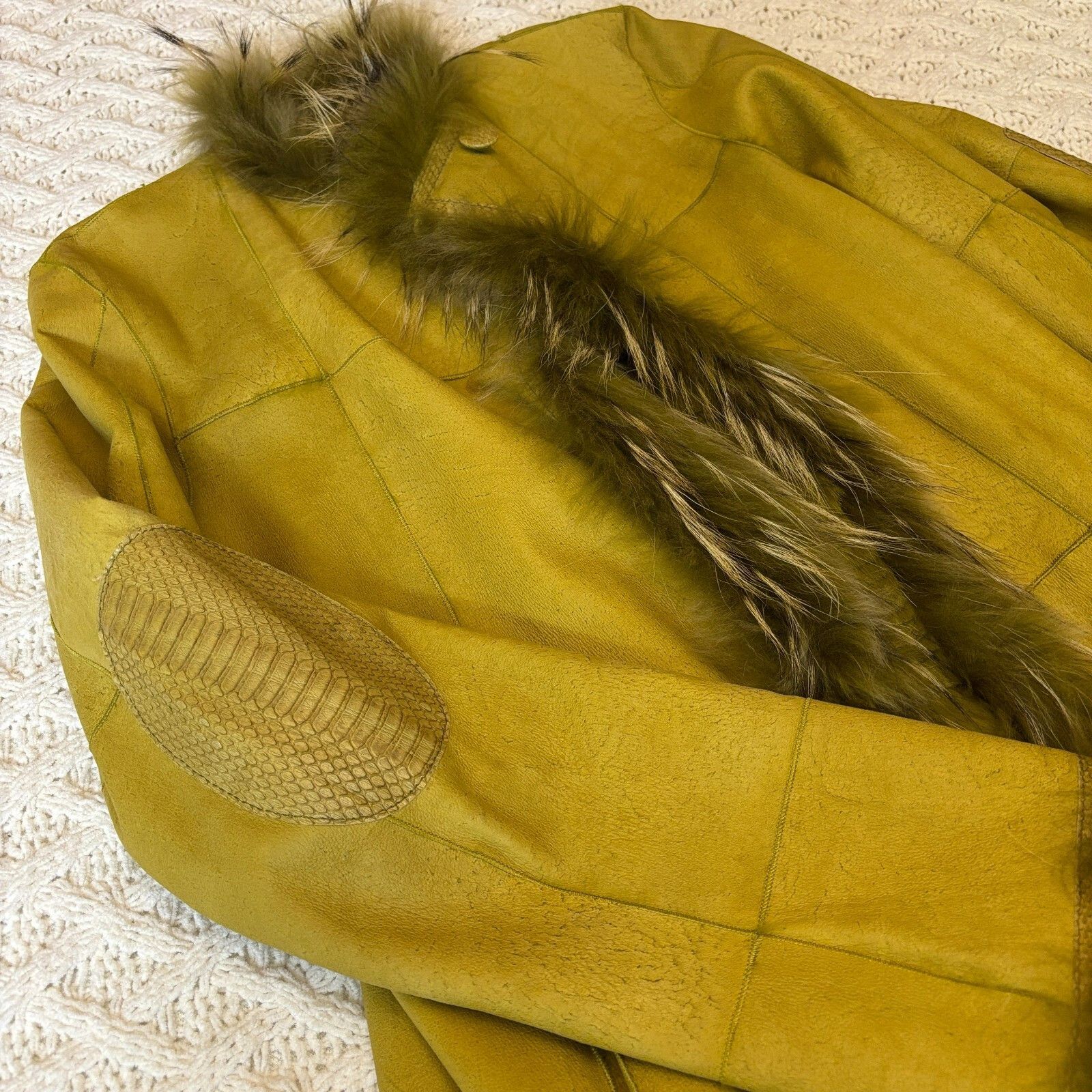 Other Rizal Reversible Fur Coat Olive Green 100% Rabbit Fox Fur & Size M / US 6-8 / IT 42-44 - 7 Thumbnail