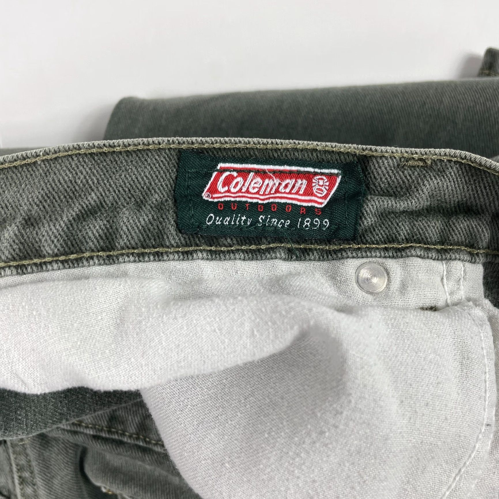 Denime VINTAGE Coleman Jeans Mens 38 x 30 Green Relaxed Straight Denim 90s USA Jeans Mens Green 90s straight Relaxed Denim Coleman 38 x 30 Size US 38 / EU 54 - 6 Thumbnail