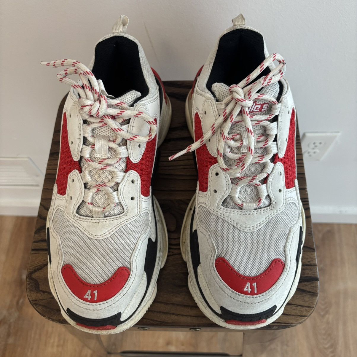 Balenciaga Balenciaga White Red Triple S Size 41 Size US 8 / EU 41 - 4 Thumbnail