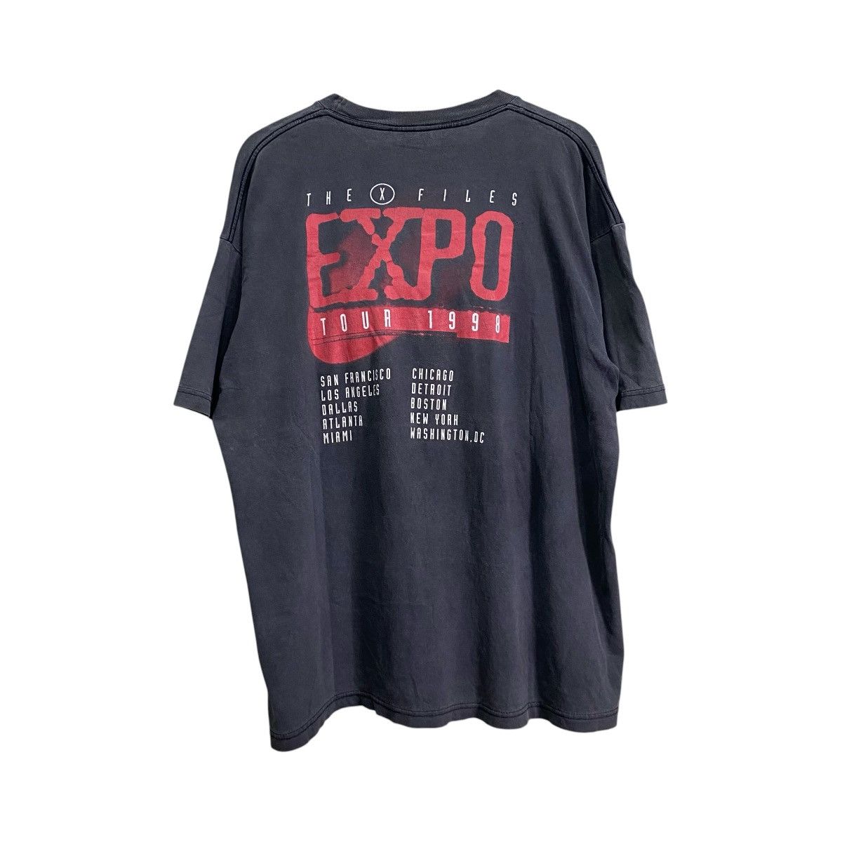 Vintage Vintage 90s The X-Files Expo Tour 1998 T-Shirt Washed Black Size US XL / EU 56 / 4 - 1 Thumbnail