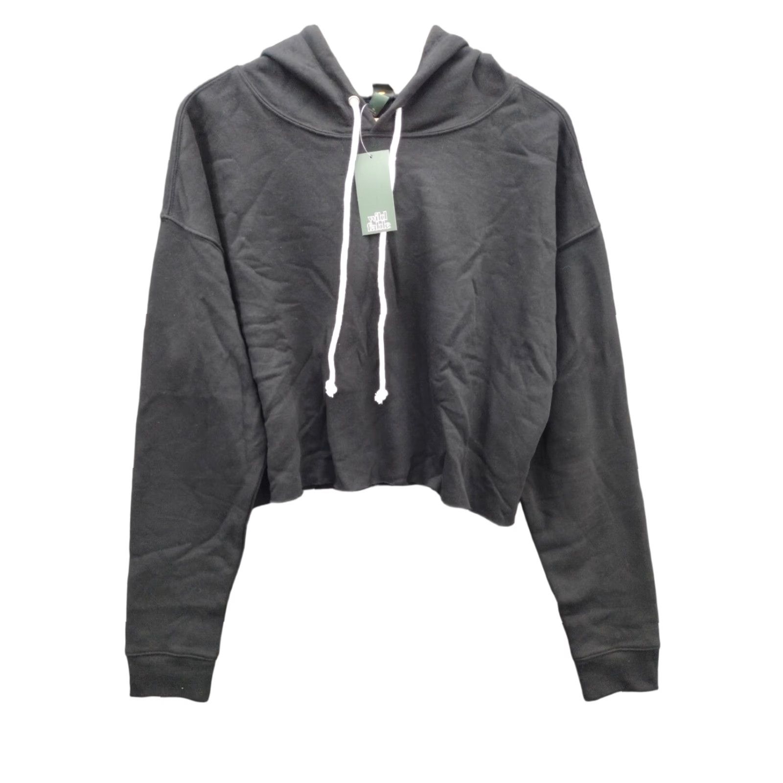 Vintage Wild Fable Hoodie Women's Black XL Crop Sweatshirt Size XL / US 12-14 / IT 48-50 - 1 Thumbnail
