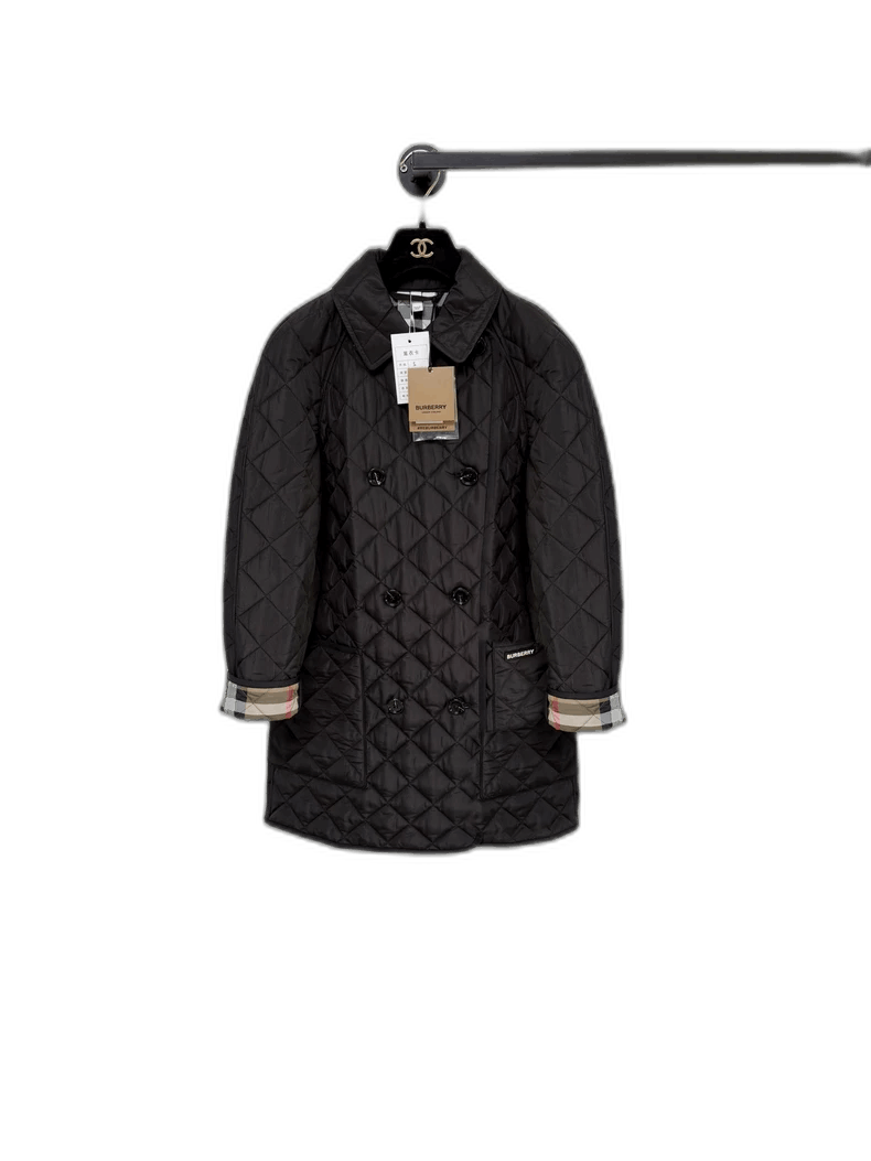 Burberry Burberry Black Quilted Cotton Jacket with Tags Size S / US 4 / IT 40 - 1 Thumbnail