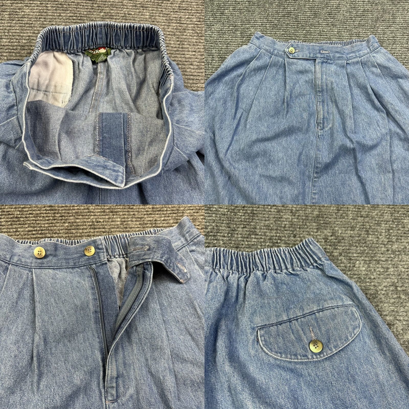 Denime VINTAGE Womens Denim Skirt 12 Long 100% Cotton Made In USA With Pockets Outback Red Black Cap? Size 34" / US 12 / IT 48 - 8 Thumbnail