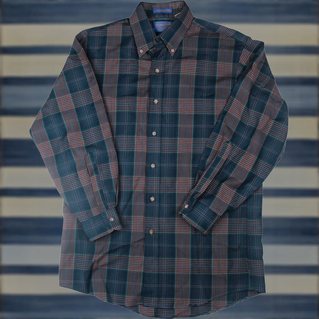 Pendleton Pendleton Sir Pendleton Mens Medium Fine Worsted Wool Shirt Multicolor Long Sleeve Button-Up Regular XS? No, keep as is. Size US M / EU 48-50 / 2 - 1 Thumbnail