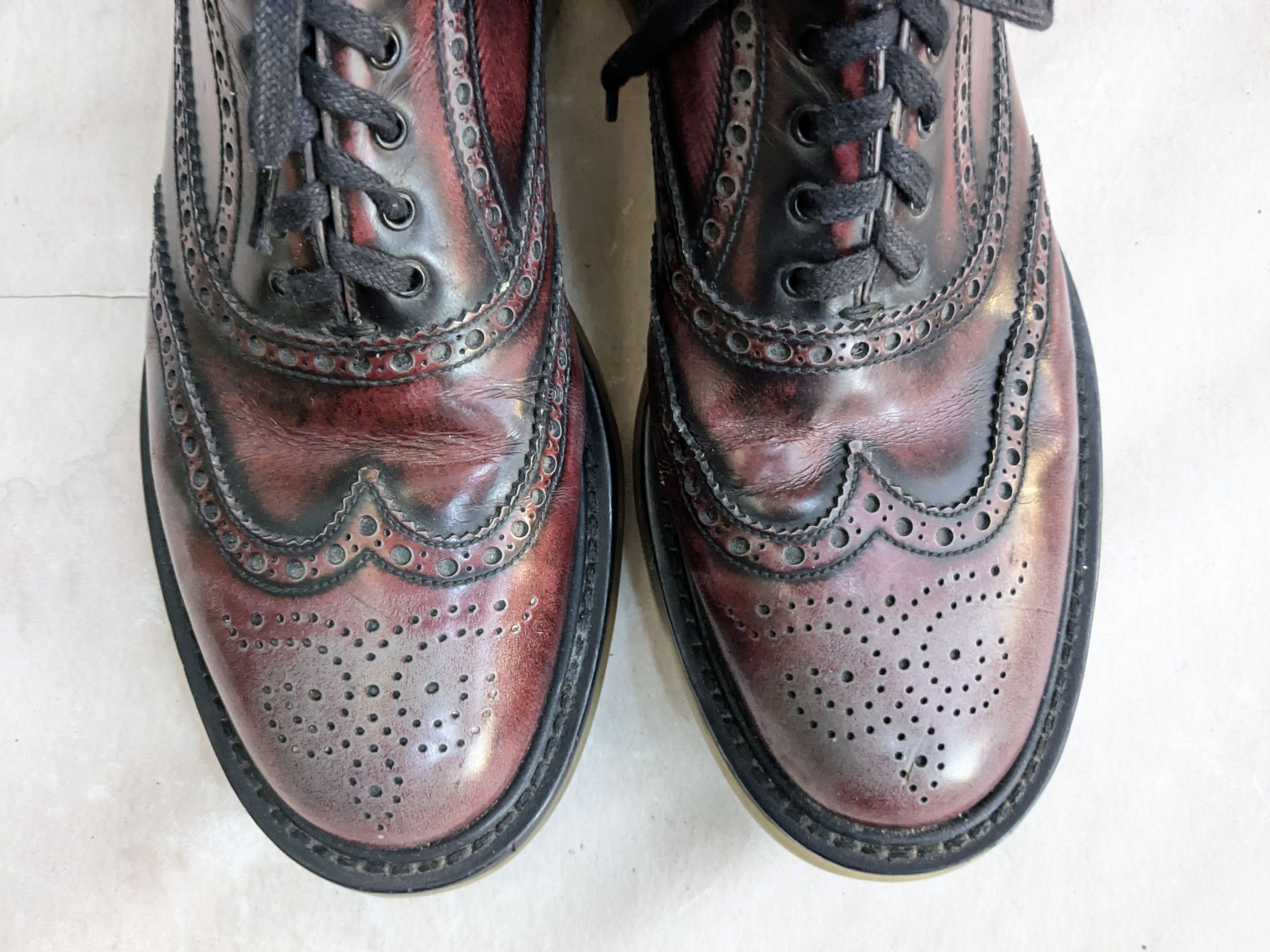 Prada Prada Wingtip Brogues Red Burgundy 9 Leather Platform Size US 9 / EU 42 - 4 Thumbnail