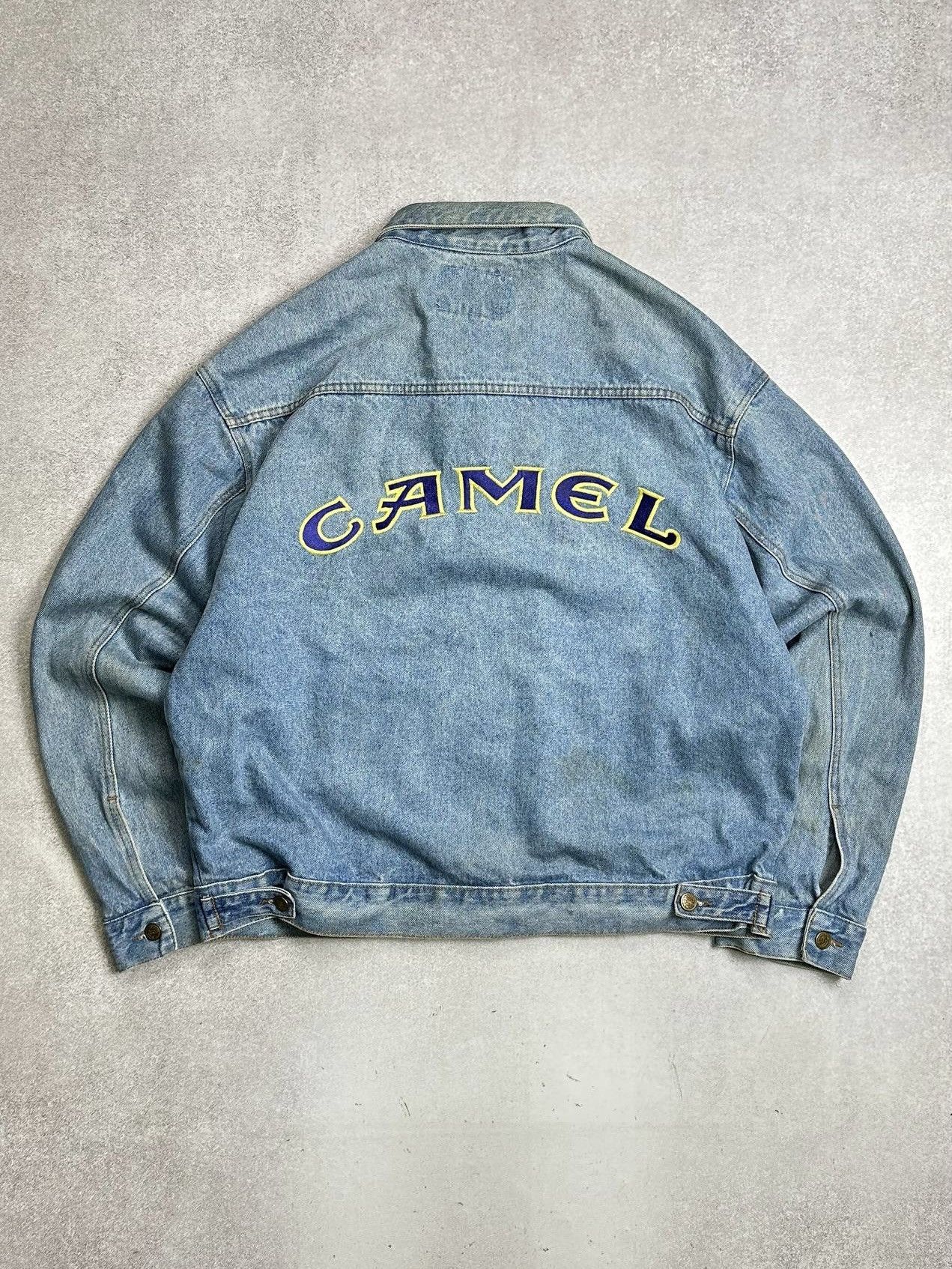 Camel Vintage 90s Camel Big Logo American Born Heavy Denim Jacket Size US L / EU 52-54 / 3 - 1 Thumbnail