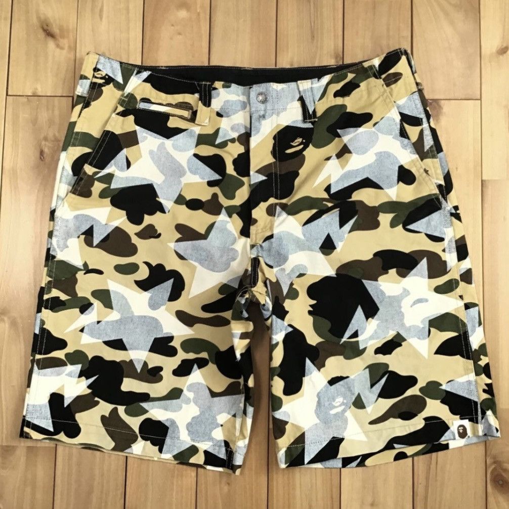 Bape × Nigo BAPE STA 1st camo yellow shorts a bathing ape star ★size L Size US 34 / EU 50 - 1 Thumbnail