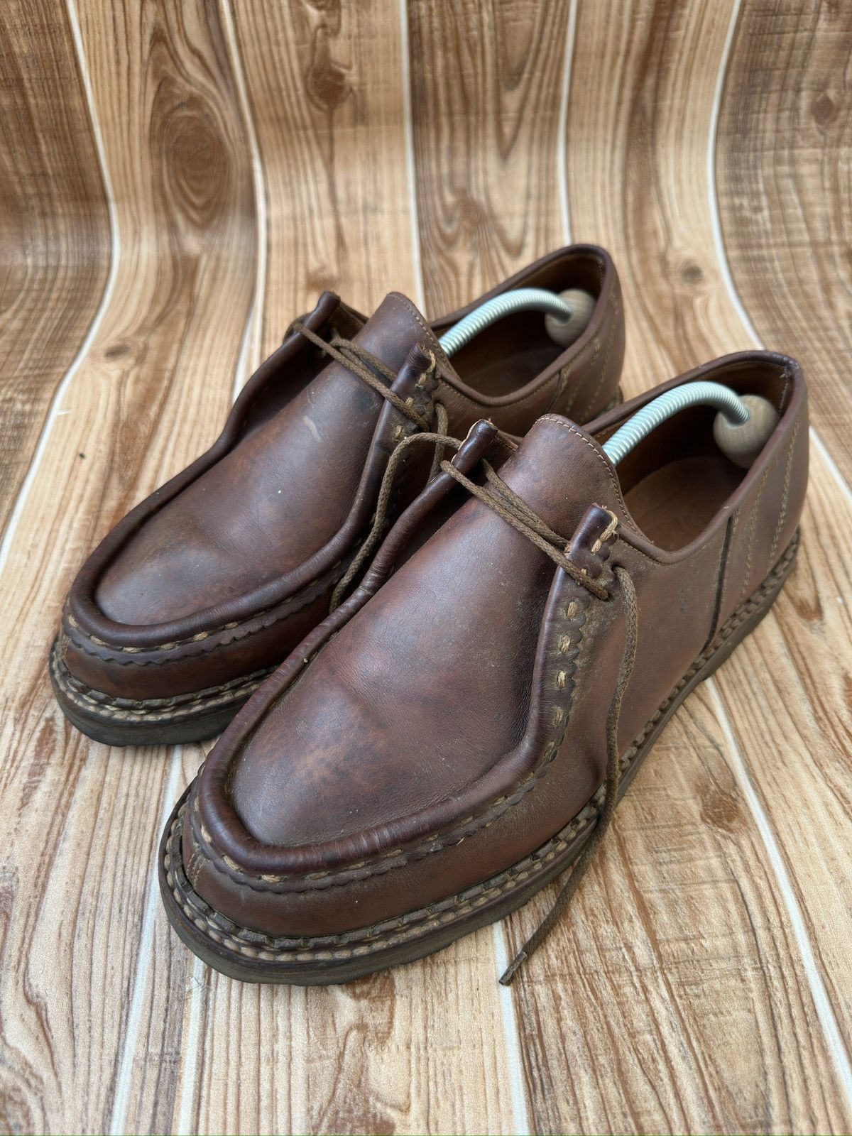 Paraboot Paraboot Michael Marche Vintage Ebony Moc Leather Derbies Size US 14 / EU 47 - 4 Thumbnail