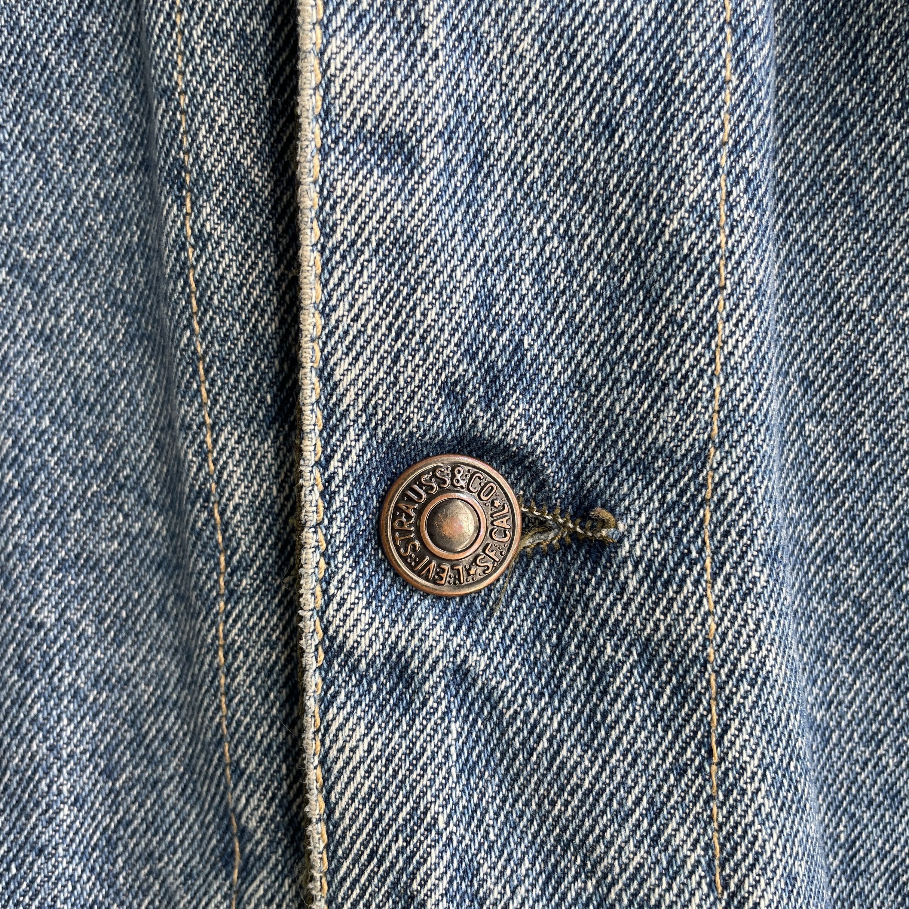 Levi's Levi's VTG 90s Reversible Quilted Chain Stitch Denim Trucker Size US M / EU 48-50 / 2 - 15 Thumbnail