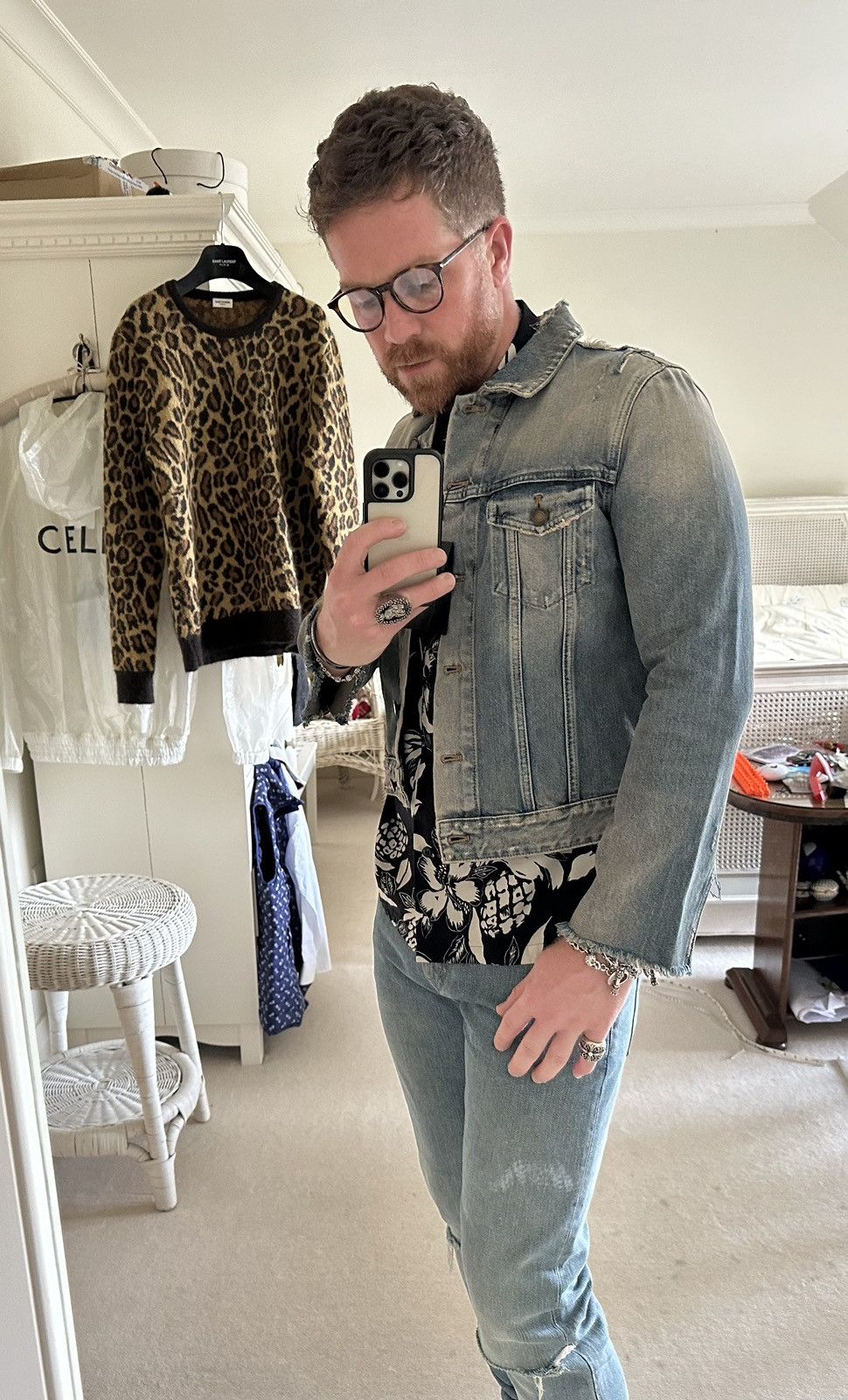 Saint Laurent Paris $1090 Saint Laurent destroyed distressed denim jacket BNWT L Size US L / EU 52-54 / 3 - 6 Thumbnail