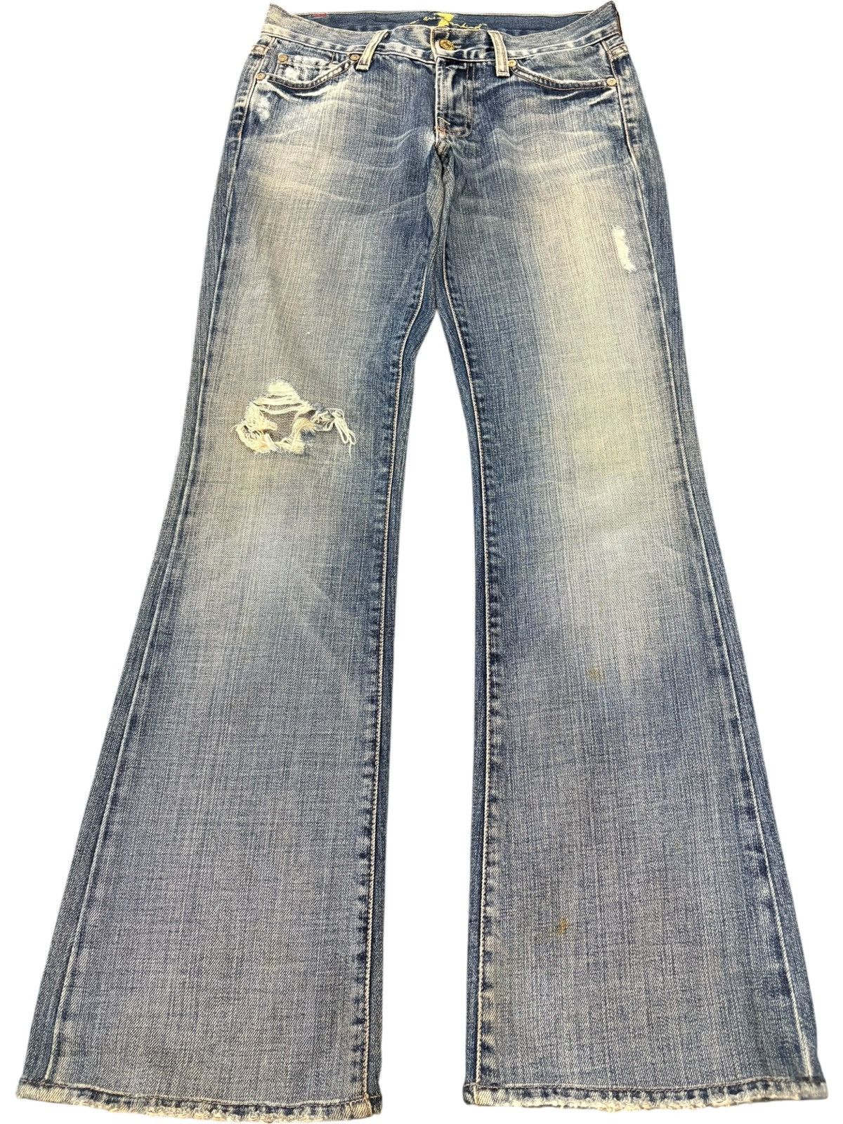 7 For All Mankind Vintage 7 For All Mankind Distressed Flared Jeans Size US 28 / EU 44 - 1 Thumbnail