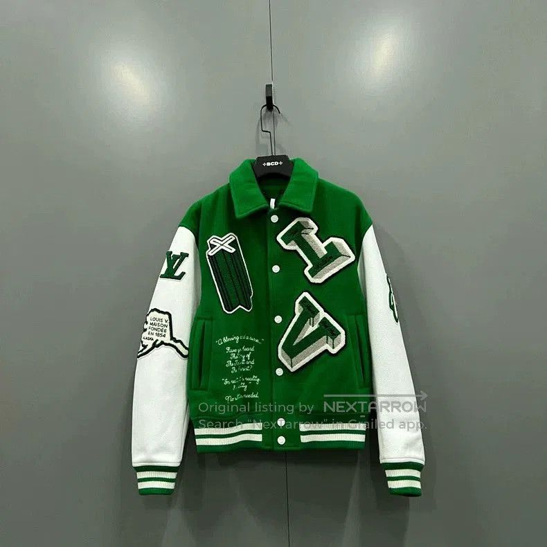 Louis Vuitton Louis Vuitton Green Logo Varsity Jacket. Size US L / EU 52-54 / 3 - 1 Thumbnail