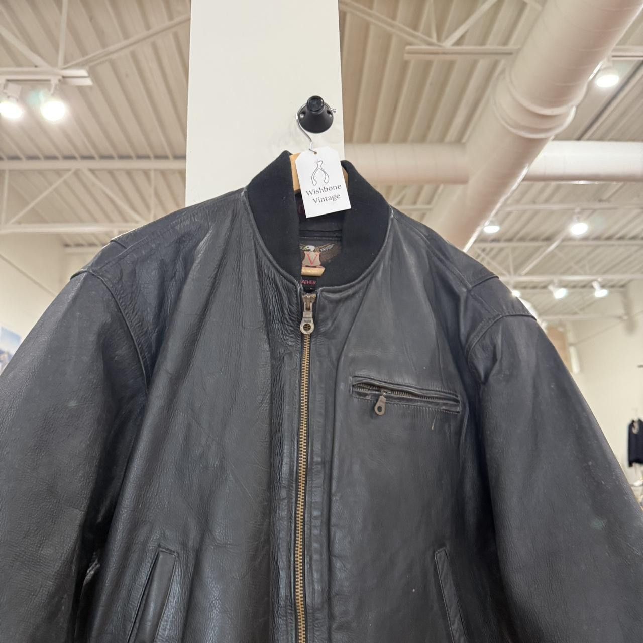 Vintage Vintage 90’s Leather Bomber Jacket Size US L / EU 52-54 / 3 - 2 Thumbnail